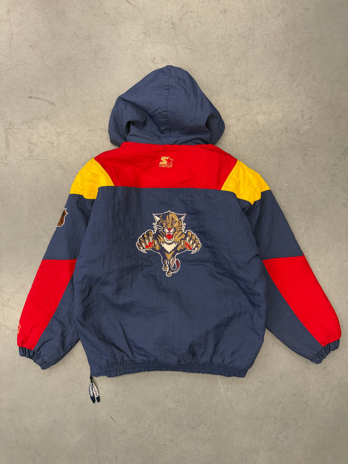 90S NHL FLORIDA PANTHERS STARTER HALF-ZIP PUFFER JACKET (GOLD EMBLEM)