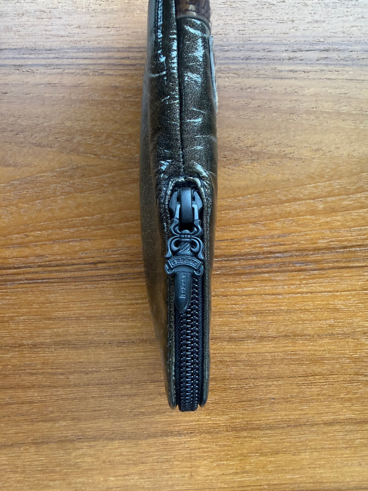 CHROME HEARTS PATENT LEATHER/PONY HAIR LEOPARD FLEUR EYEWEAR SOFT CASE