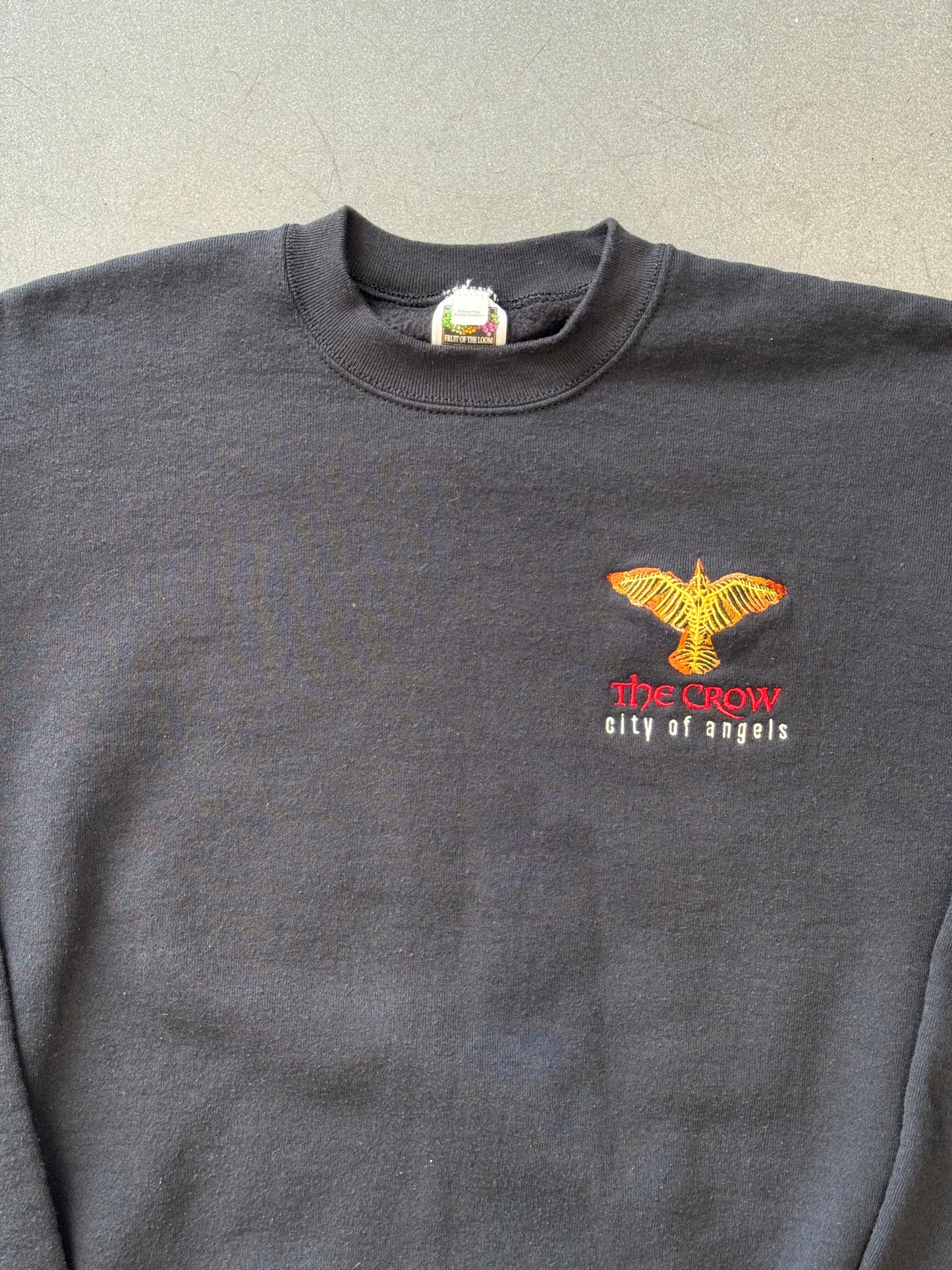 90S THE CROW CITY OF ANGELS EMBROIDERED CREWNECK (FOTL BEST TAG)