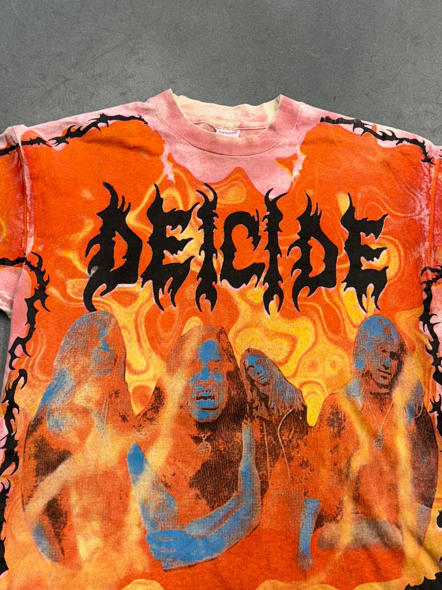 90S DEICIDE BOOTLEG FLAMING AOP LS TEE (SCREEN STARS TAG)