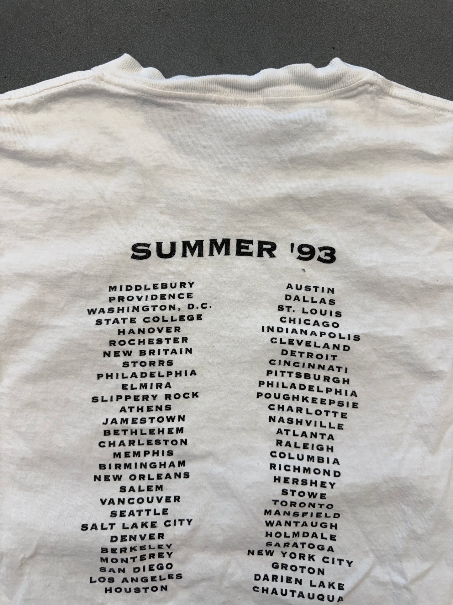 1993 10,000 MANIACS SUMMER '93 TOUR TEE (NICE MAN TAG)