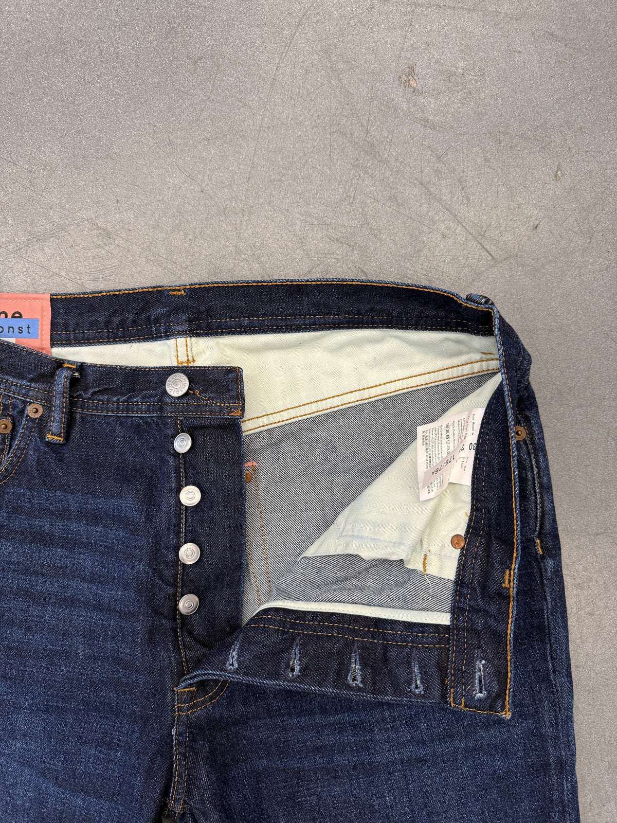ACNE STUDIOS BLA KONST "LOG DARK BLUE" JEANS