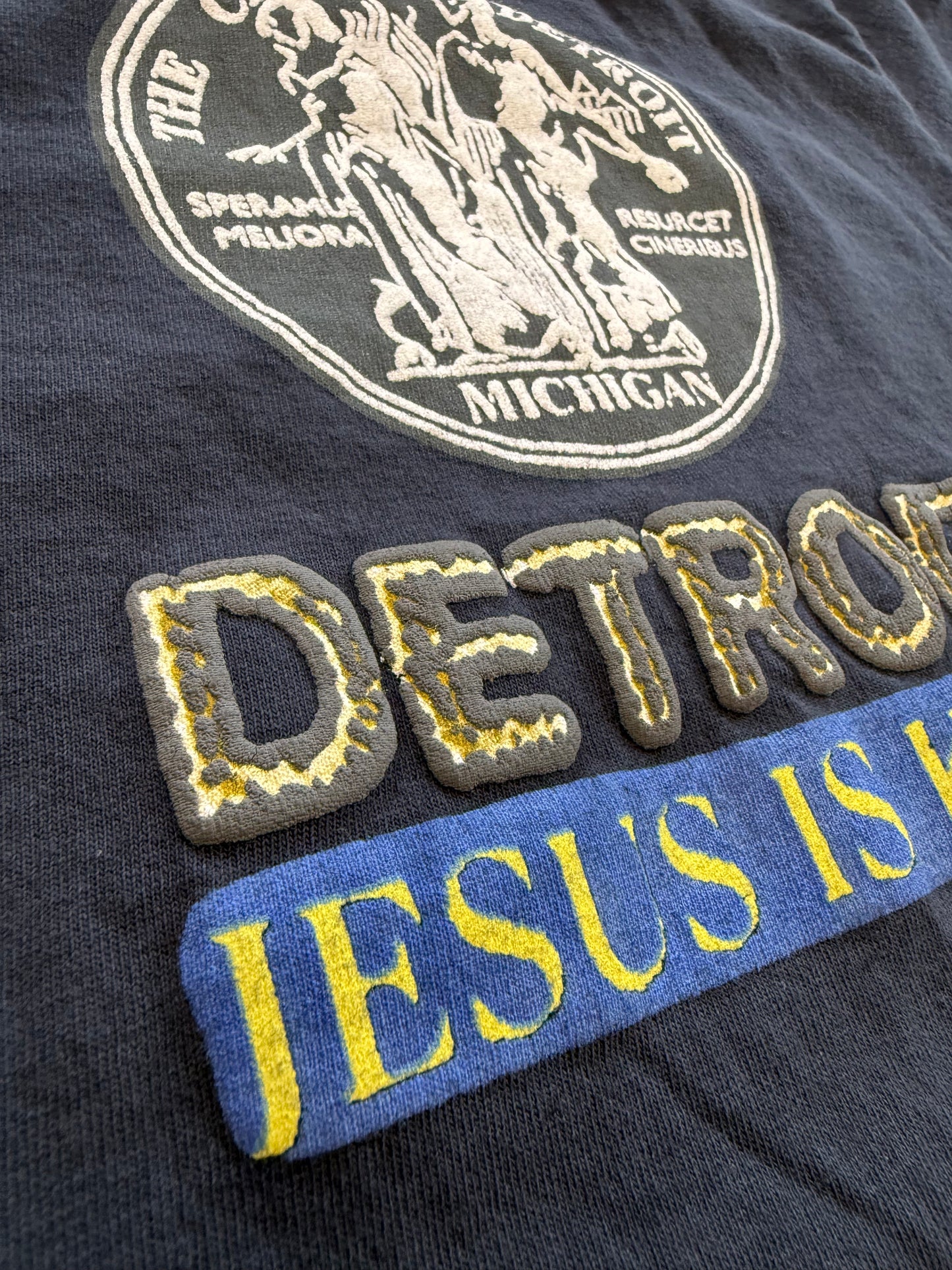 FW19 KANYE WEST SUNDAY SERVICE DETROIT TEE - NAVY (L)