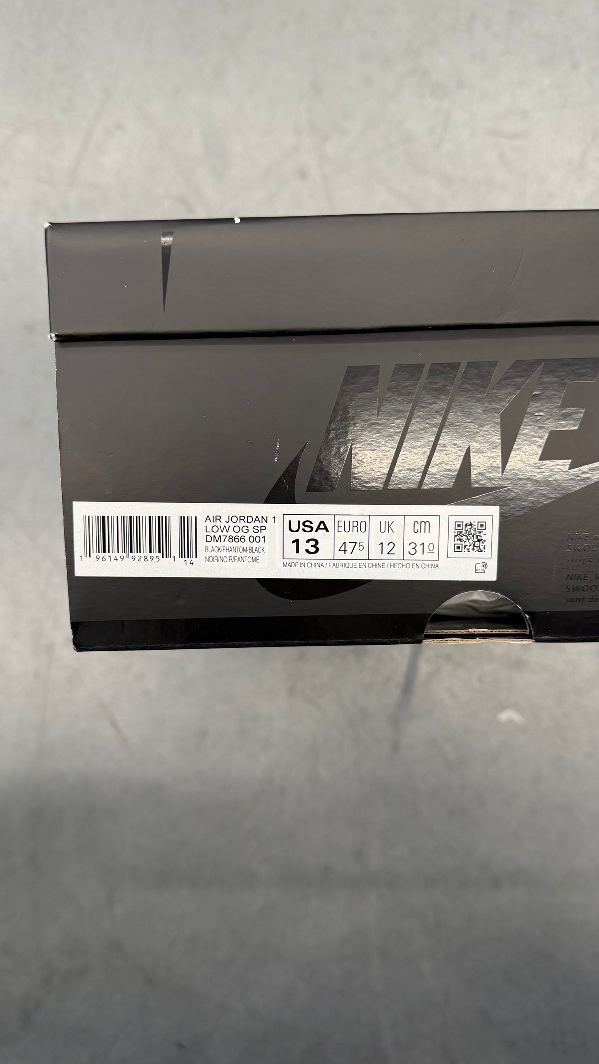 2022 JORDAN 1 RETRO LOW OG SP TRAVIS SCOTT BLACK PHANTOM