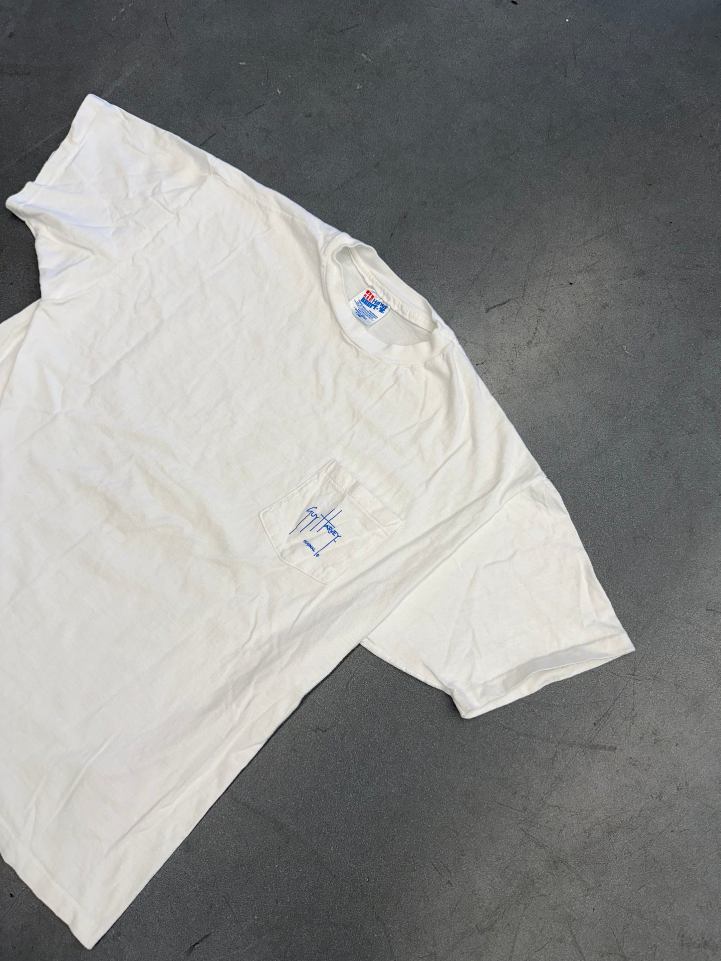 90S GUY HARVEY SHARK POCKET TEE (HANES BEEFY-T TAG)