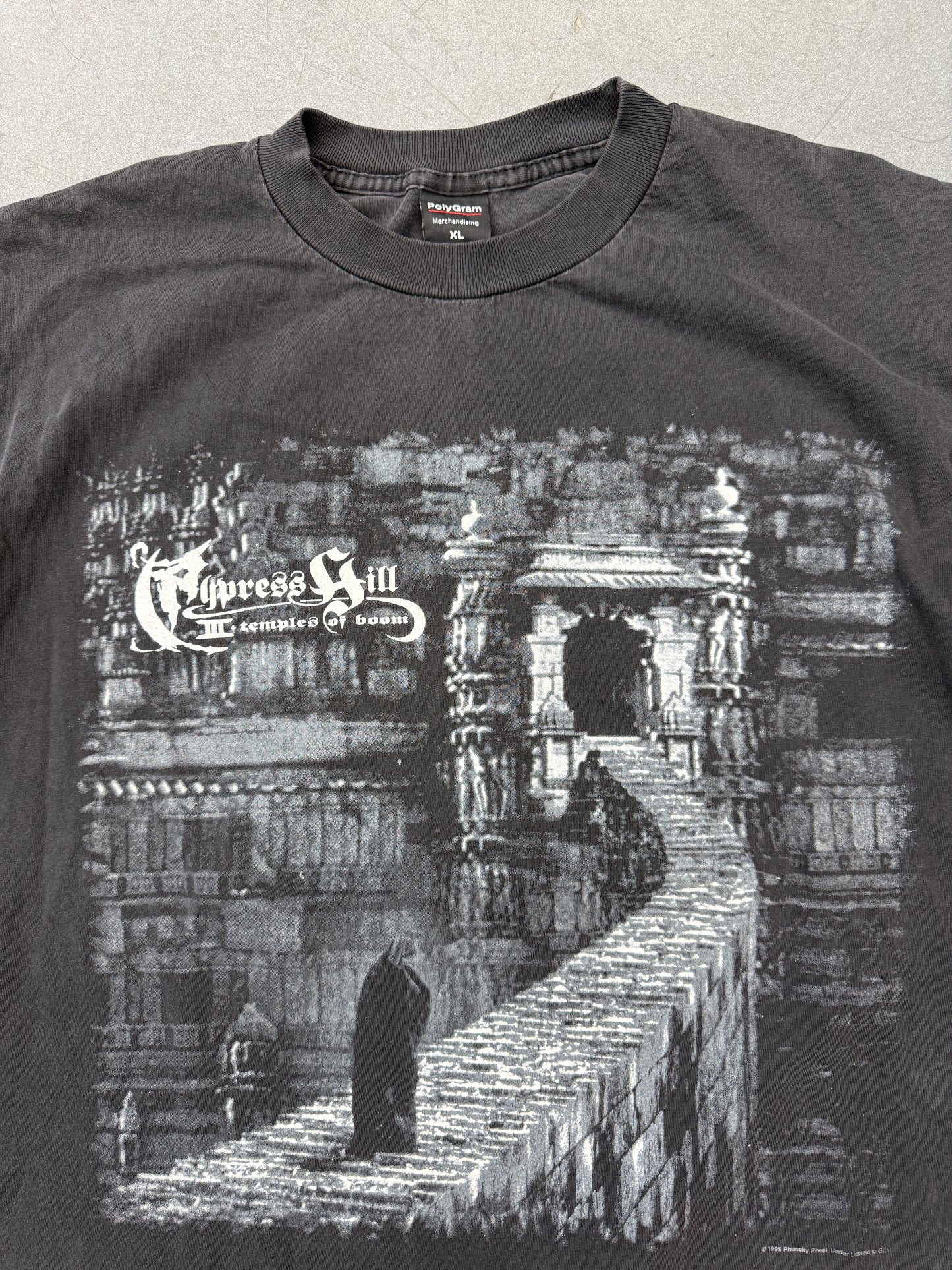 1995 CYPRESS HILL III TEMPLES OF BOOM STONED RAIDERS TEE (POLYGRAM TAG)