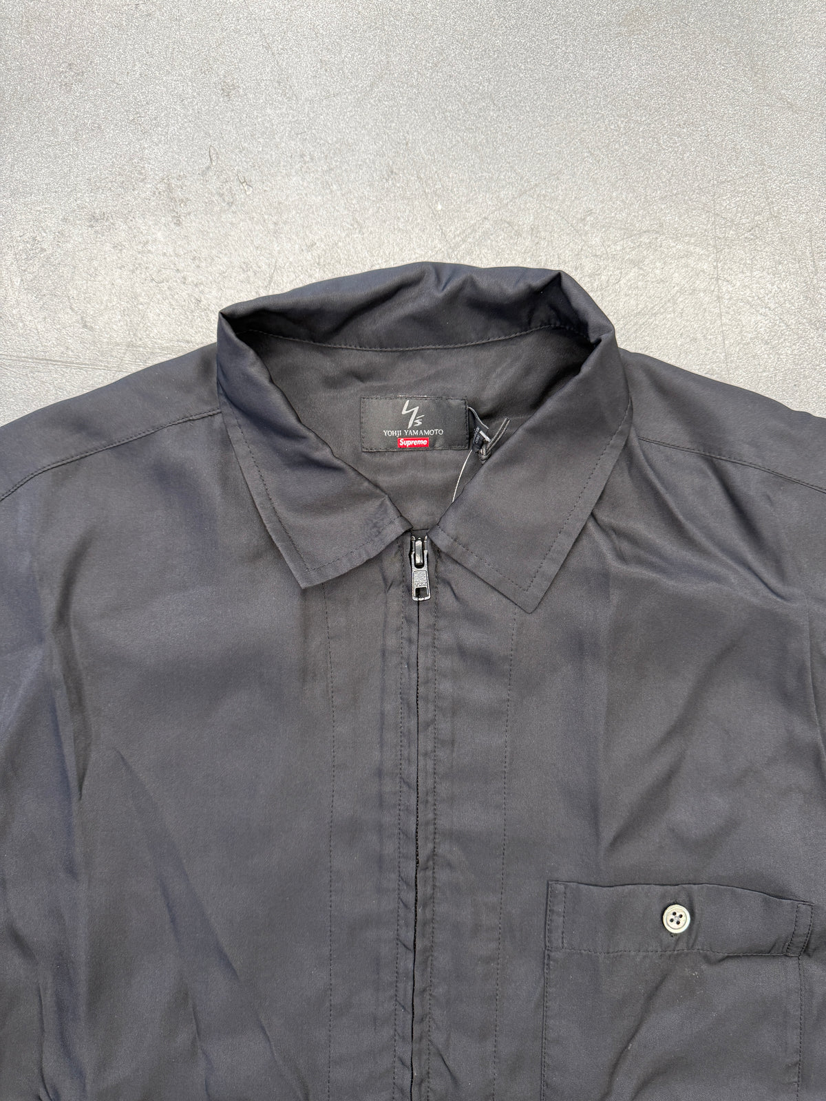 FW25 SUPREME Y'S BY YOHJI YAMAMOTO SILK ZIP UP S/S SHIRT
