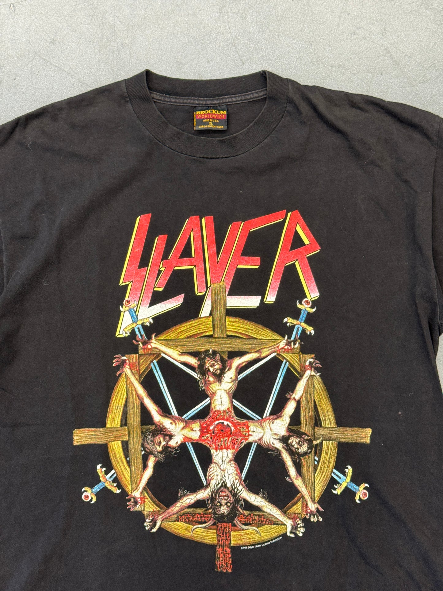 1994 SLAYER CHRIST WHEEL WORLD TOUR TEE (BROCKUM TAG)