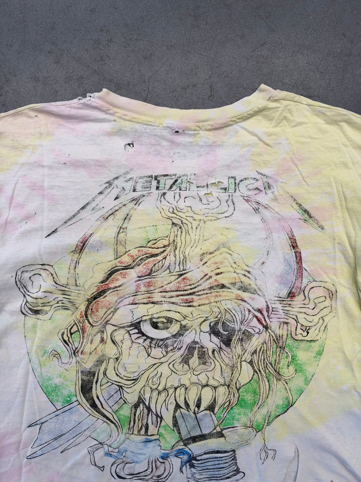 1988 METALLICA ...AND JUSTICE FOR ALL TOUR WITH SPECIAL GUEST THE CULT TIE-DYE TEE (HANES TAG)