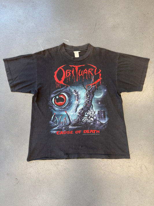 1996 OBITUARY CAUSE OF DEATH ROCK EAGLE TEE (FADED TAG)
