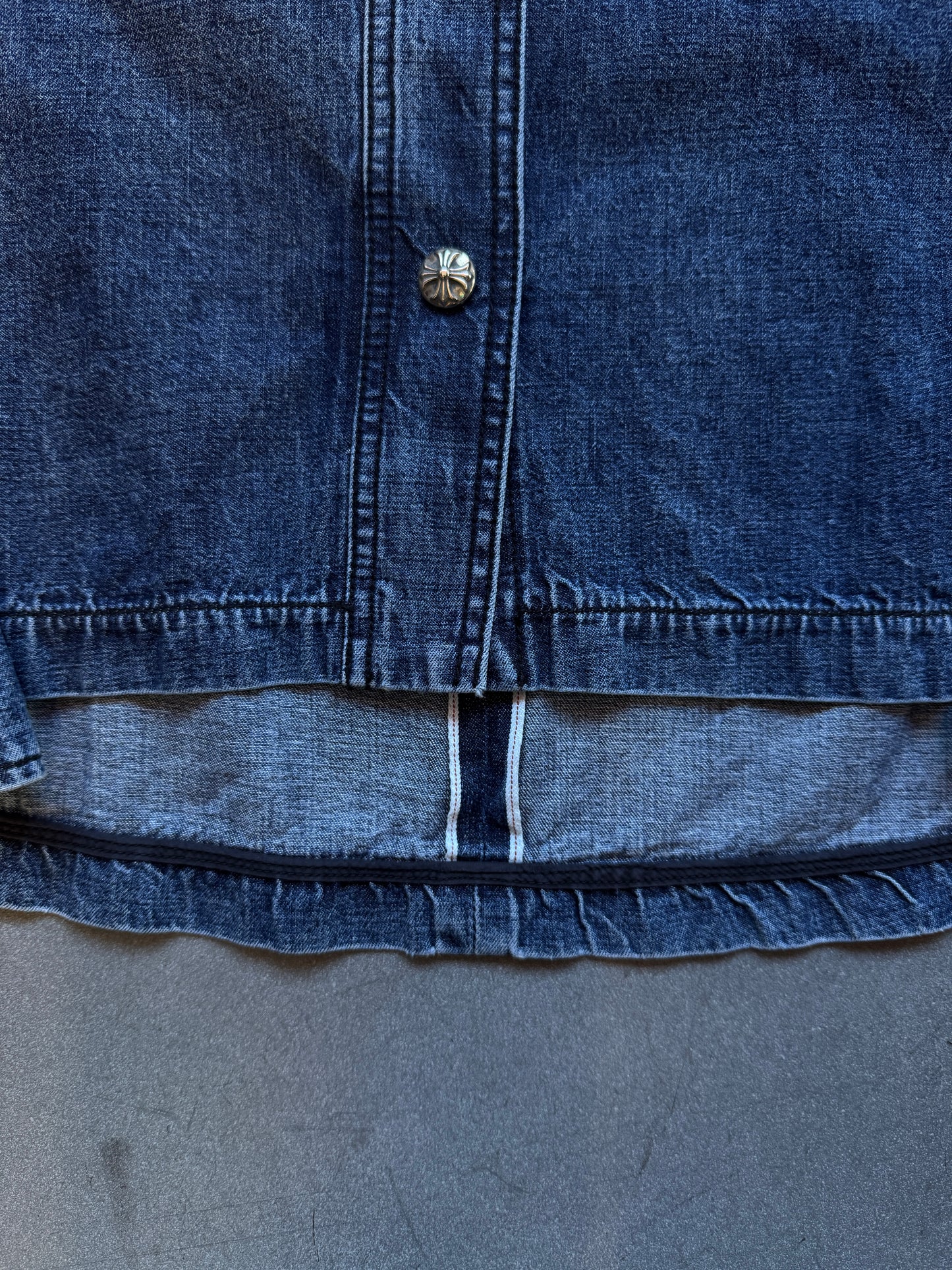 CHROME HEARTS ‘WORK DOG’ SELVEDGE DENIM SHIRT - MEDIUM (NEW)