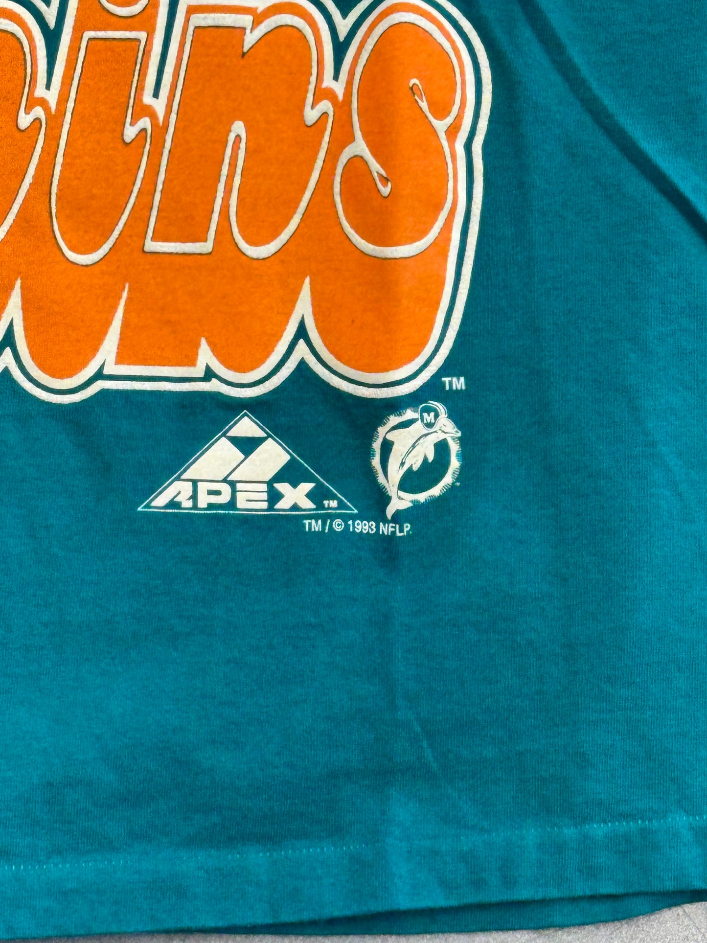 1993 APEX ONE MIAMI DOLPHINS BIG LOGO TEE