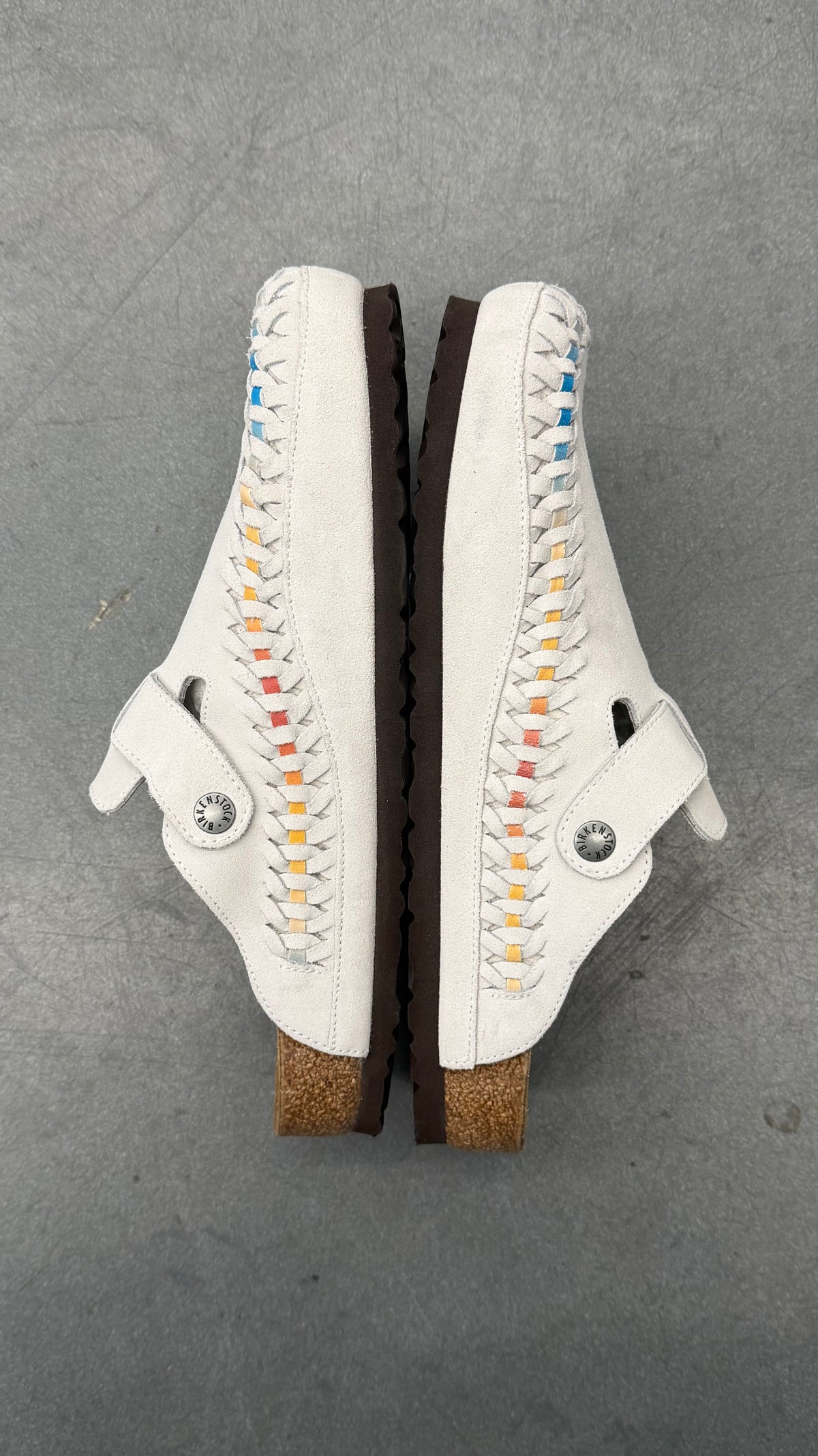 2025 KITH BIRKENSTOCK BOSTON BRAIDED SUEDE ANTIQUE WHITE TIE DYE