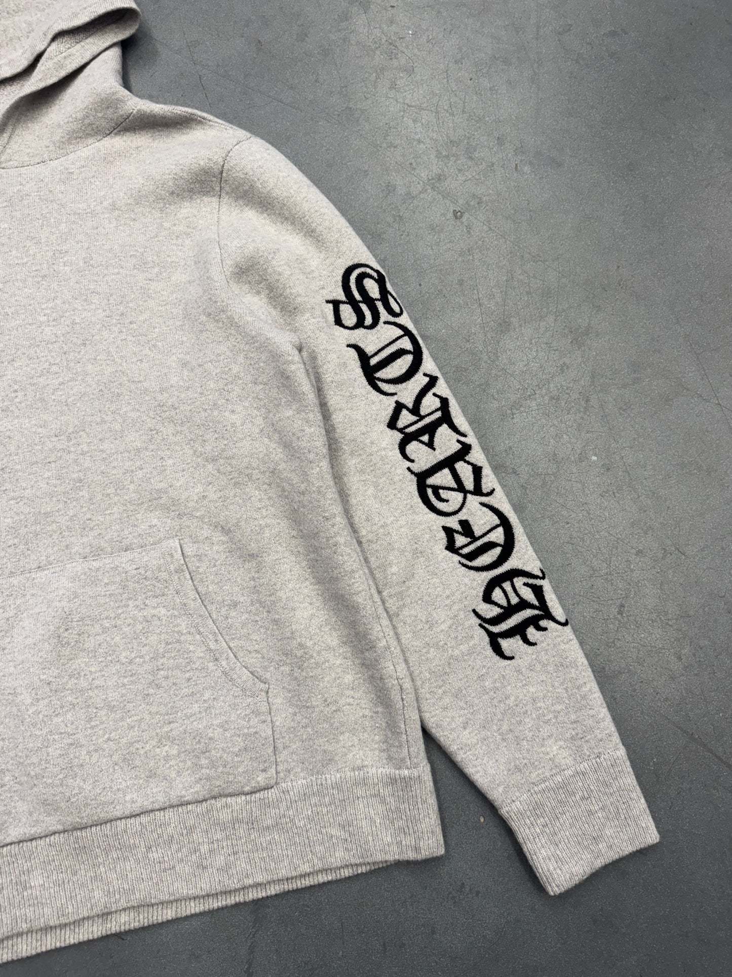 CHROME HEARTS CASHMERE EMBROIDERED PULLOVER HOODIE