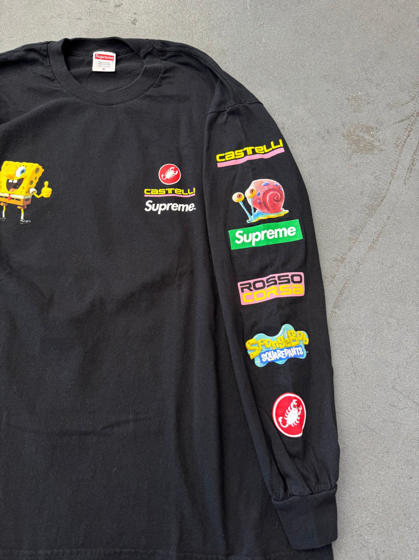 SS25 SUPREME SPONGEBOB/CASTELLI RACING LS TEE - BLACK