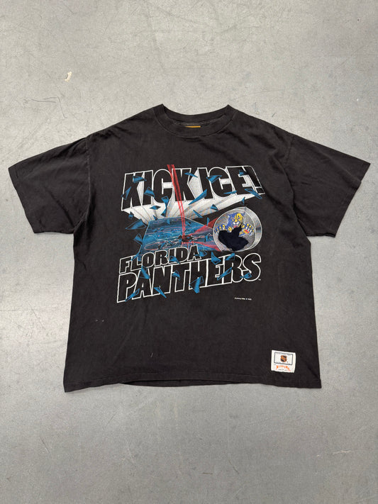 90S NUTMEG MILLS FLORIDA PANTHERS "KICK ICE!" DISTRESSED TEE