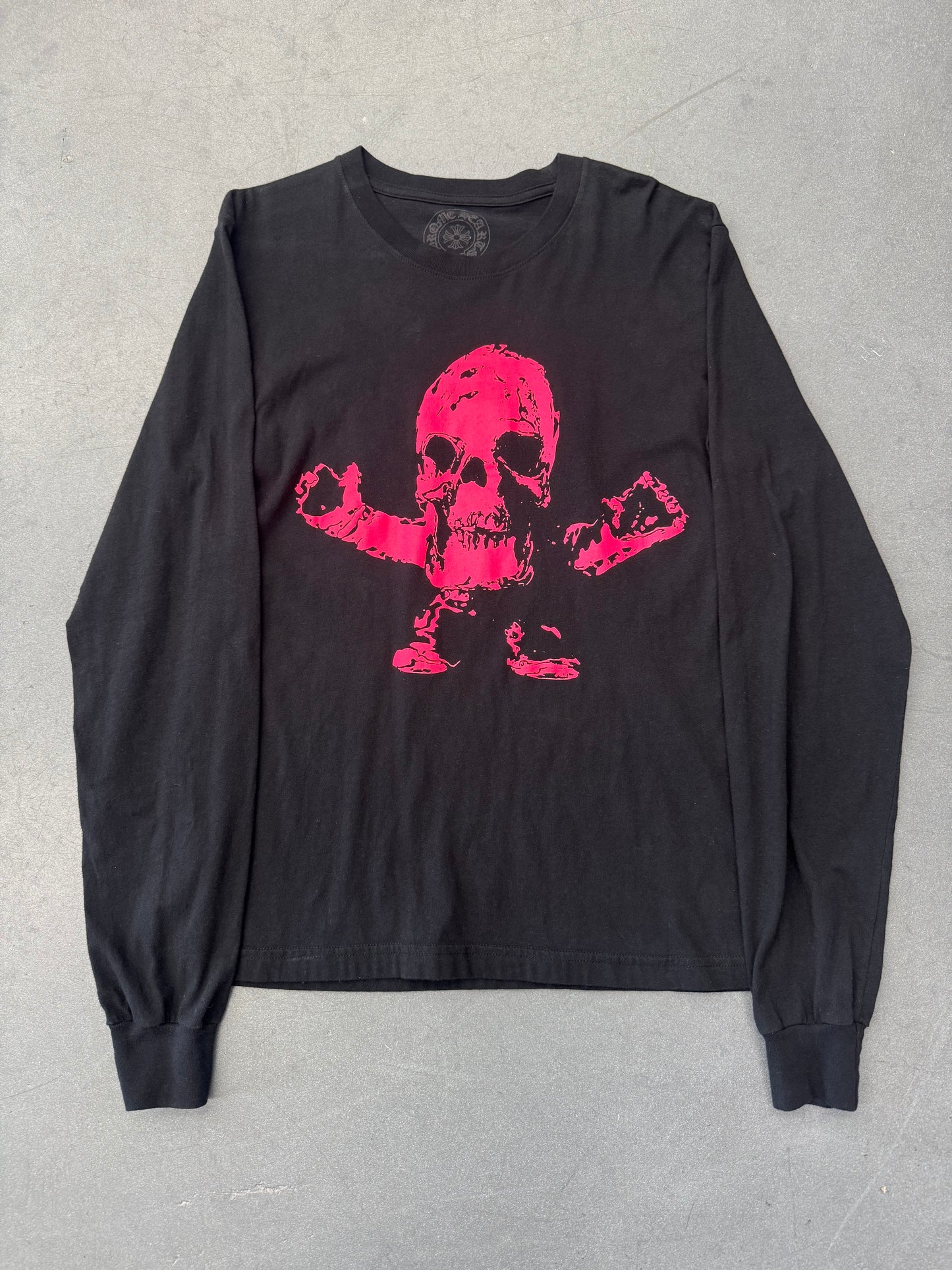CHROME HEARTS FOTI PINK HARRIS TEETER LS TEE - BLACK (S)
