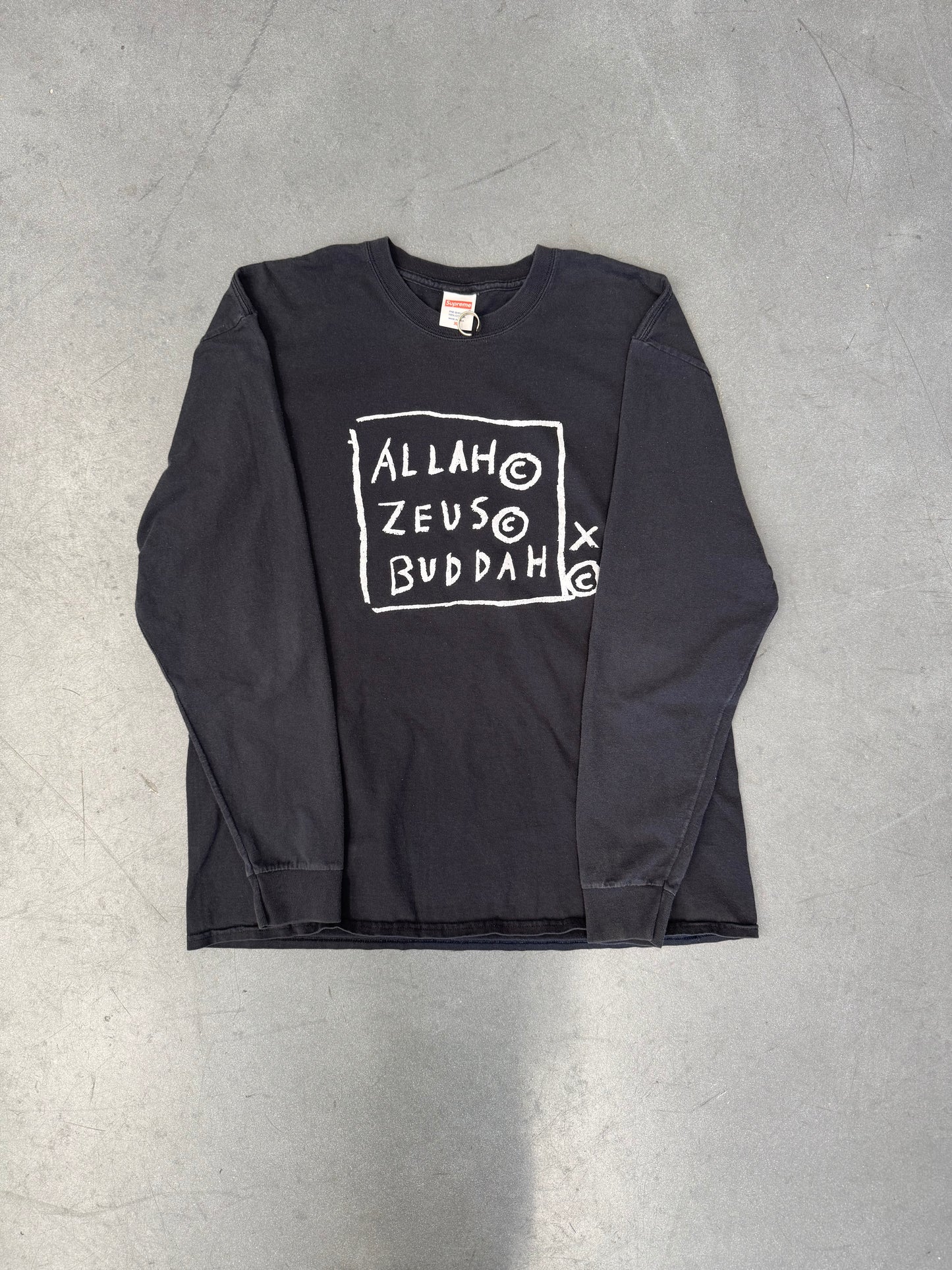 SS13 SUPREME X JEAN-MICHEL BASQUIAT ALLAH ZEUS BUDDHA LS TEE - BLACK