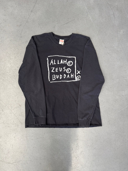 SS13 SUPREME X JEAN-MICHEL BASQUIAT ALLAH ZEUS BUDDHA LS TEE - BLACK