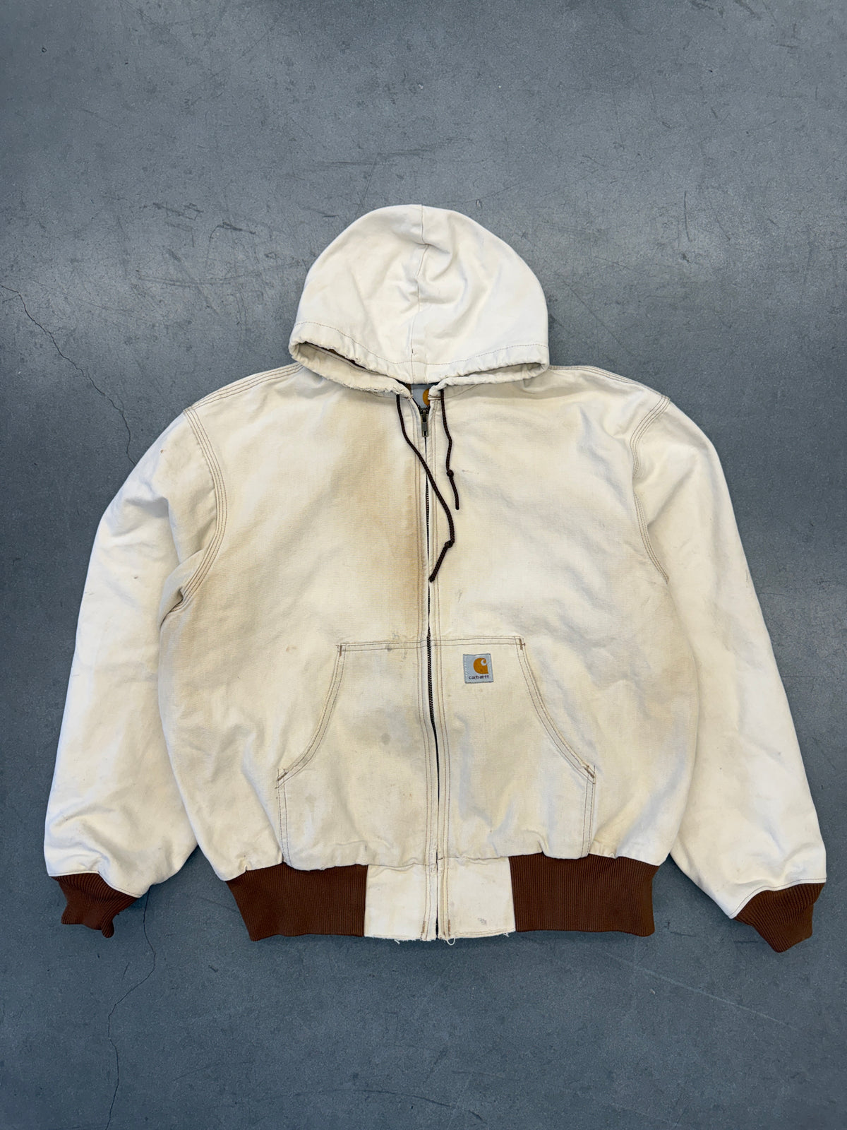 80S CARHARTT WAFFLE-LINED ZIP-UP WORK JACKET (JR106)
