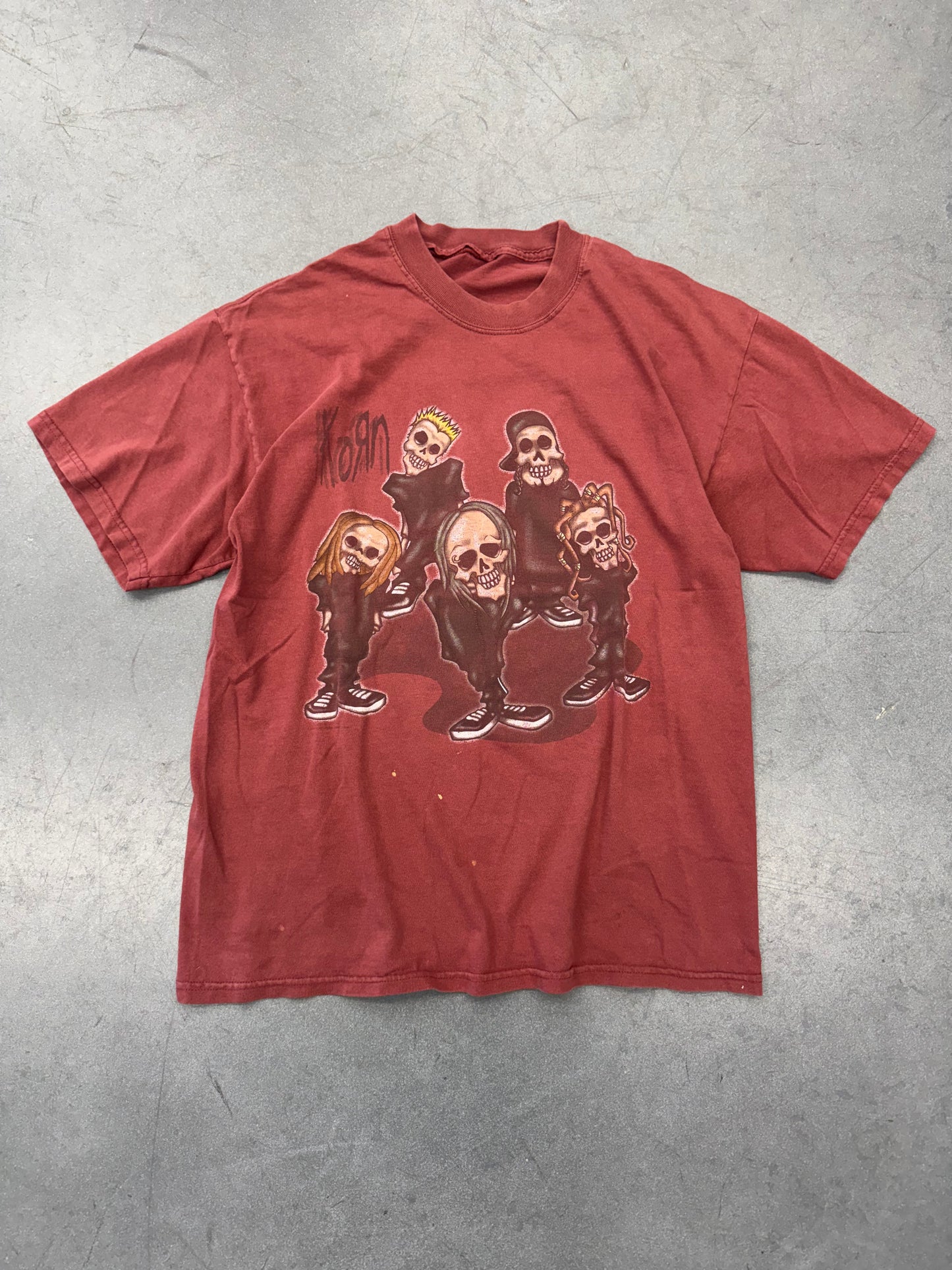 2001 KORN SADIDA SKULLS CARICATURE TEE (PULLED TAG)