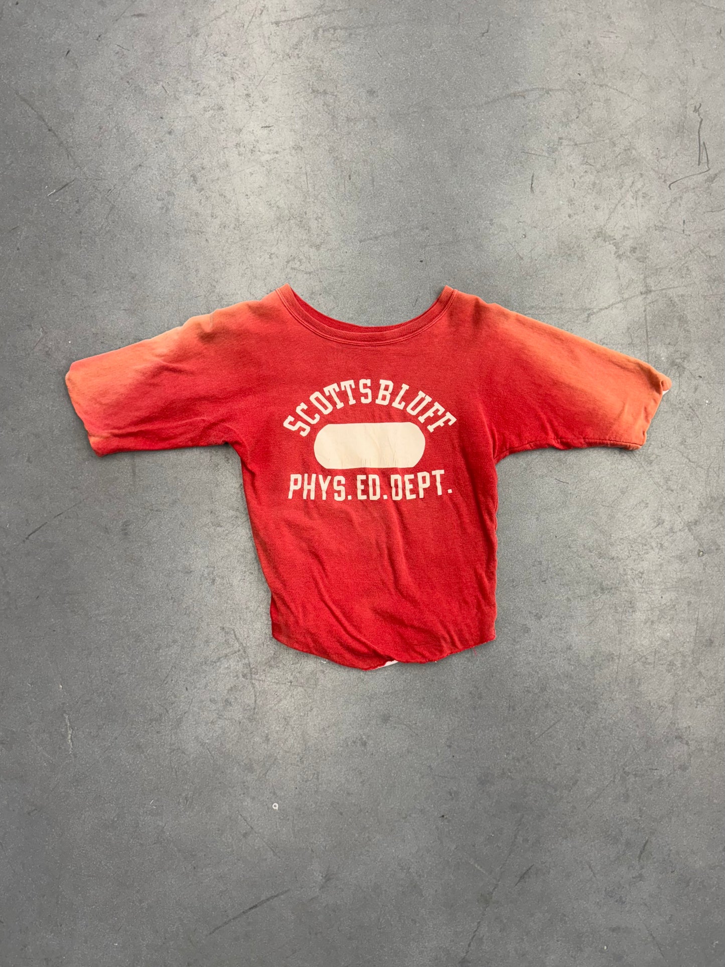 70'S SCOTTSBLUFF PHYS.ED.DEPT 3/4 SLEEVE TEE (WILTON TAG)