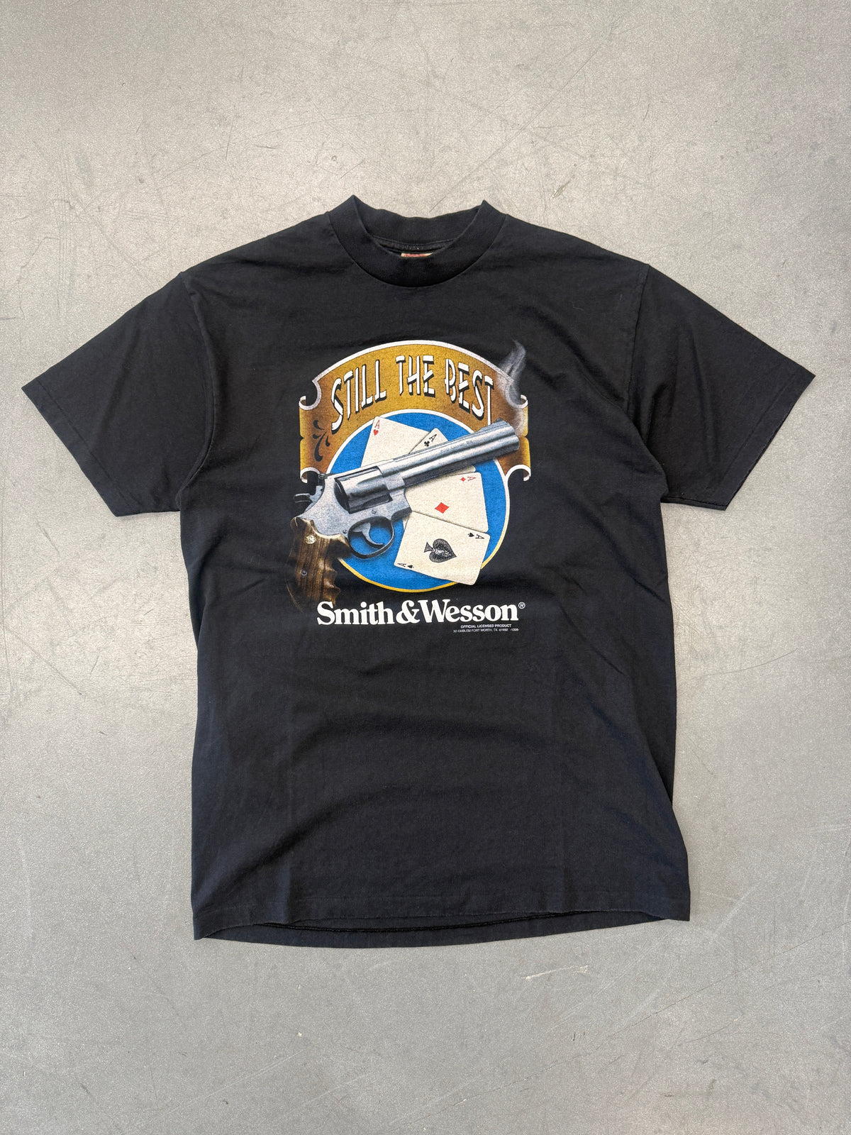 1992 SMITH & WESSON "STILL THE BEST" GUN 3D EMBLEM TEE (DELTA TAG)