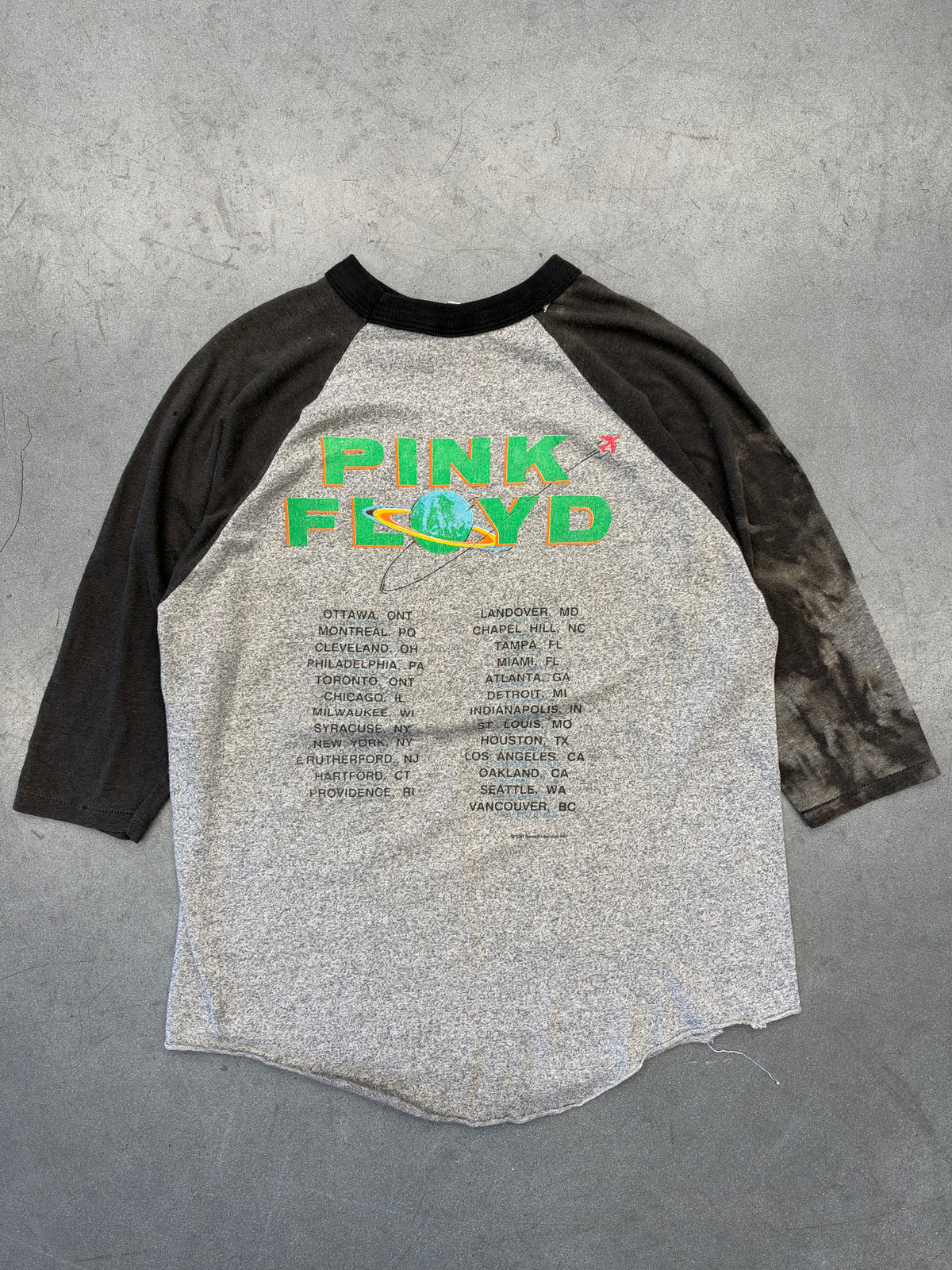 1987 PINK FLOYD RAGLAN 3/4 SLEEVE TEE (SIGNAL TAG)