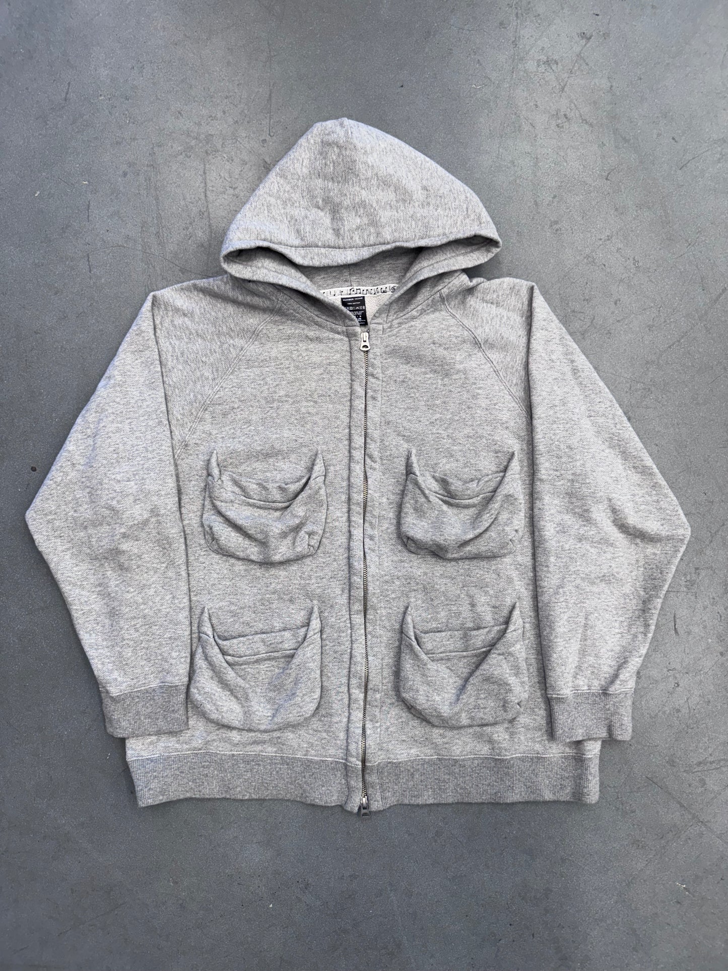 NUMBER NINE MULTI- POCKET ZIP UP HOODIE