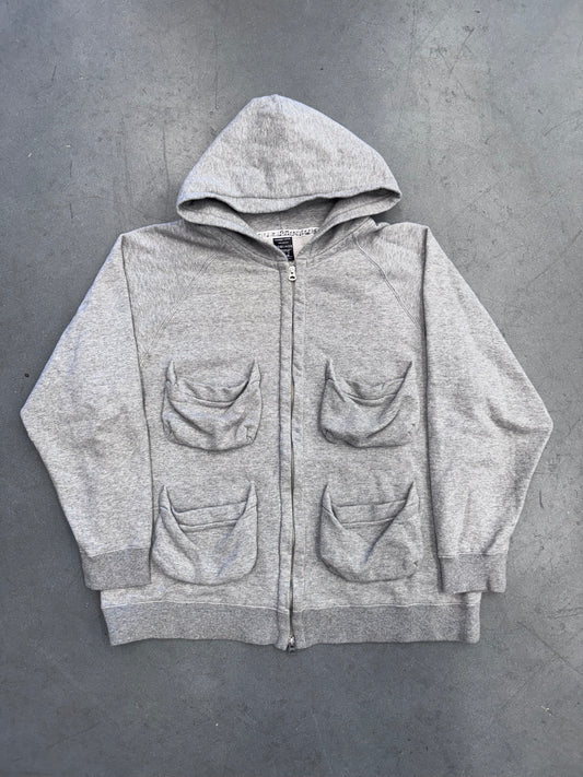 NUMBER NINE MULTI- POCKET ZIP UP HOODIE