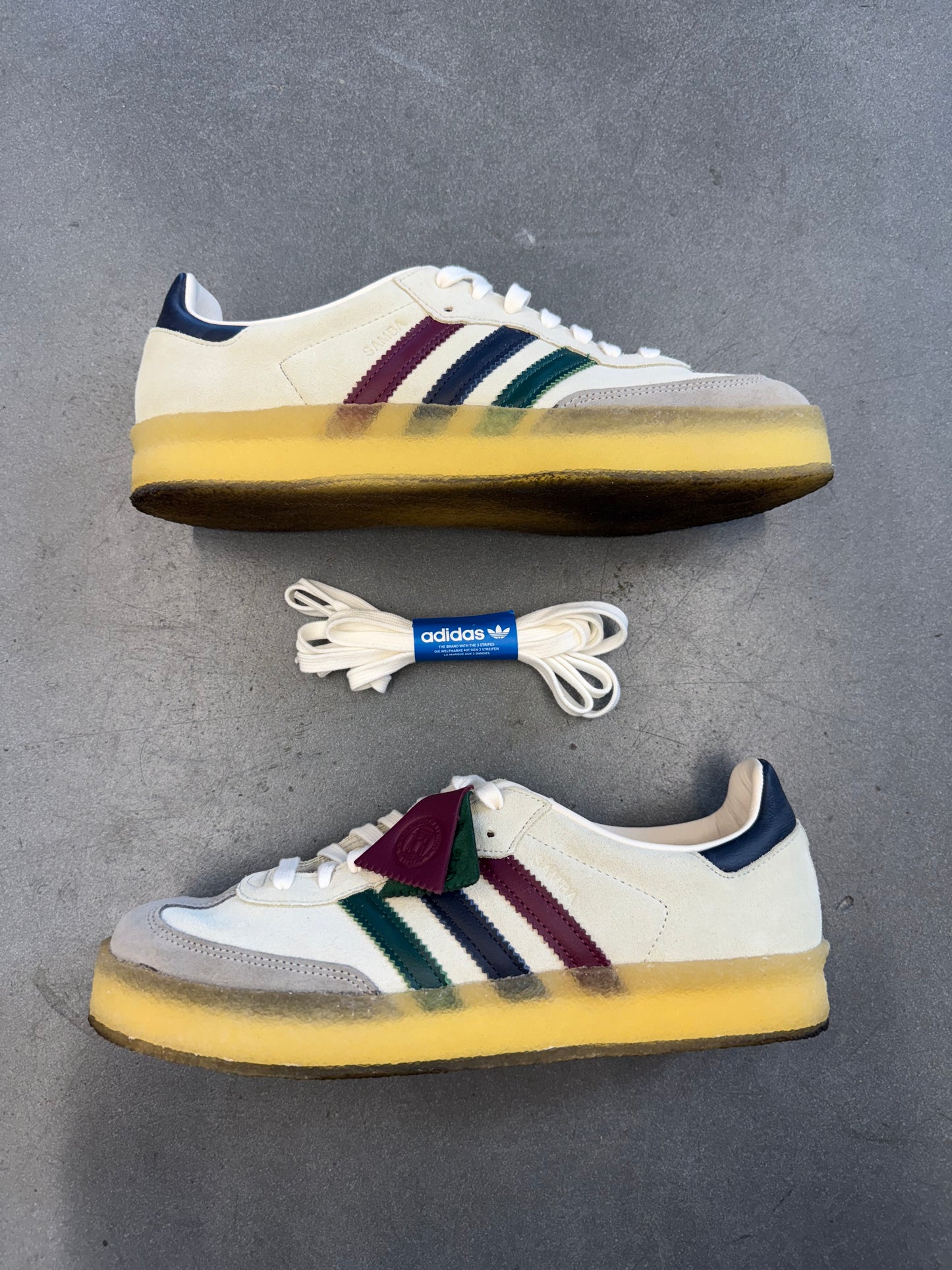 2023 SIZE 11 ADIDAS CLARKS 8TH STREET SAMBA BY RONNIE FIEG KITHMAS WHITE MULTI (PRE-OWNED NO BOX)