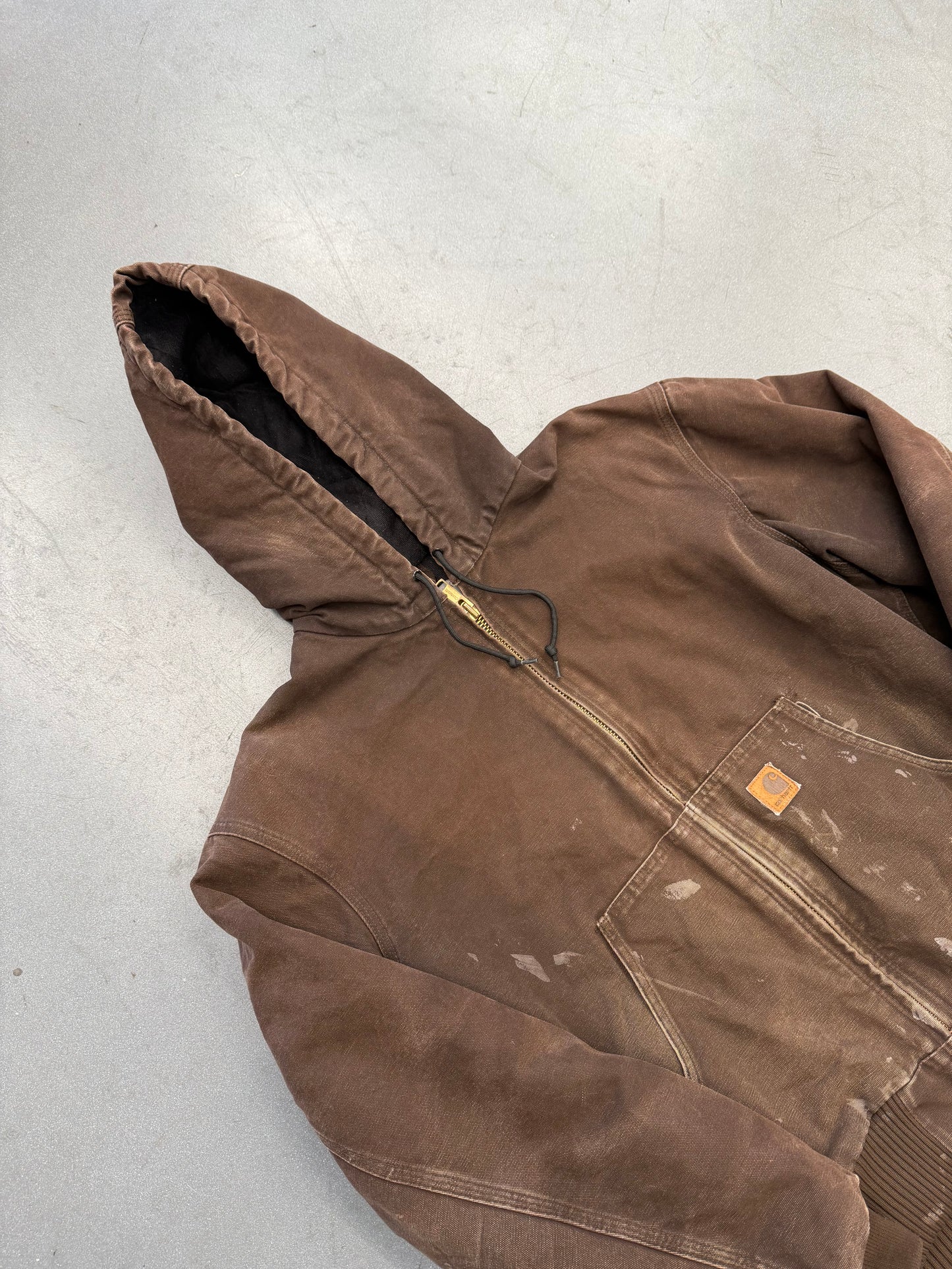 2000'S CARHARTT INSULATED CANVAS HOODIE - BROWN (J130DKB L)