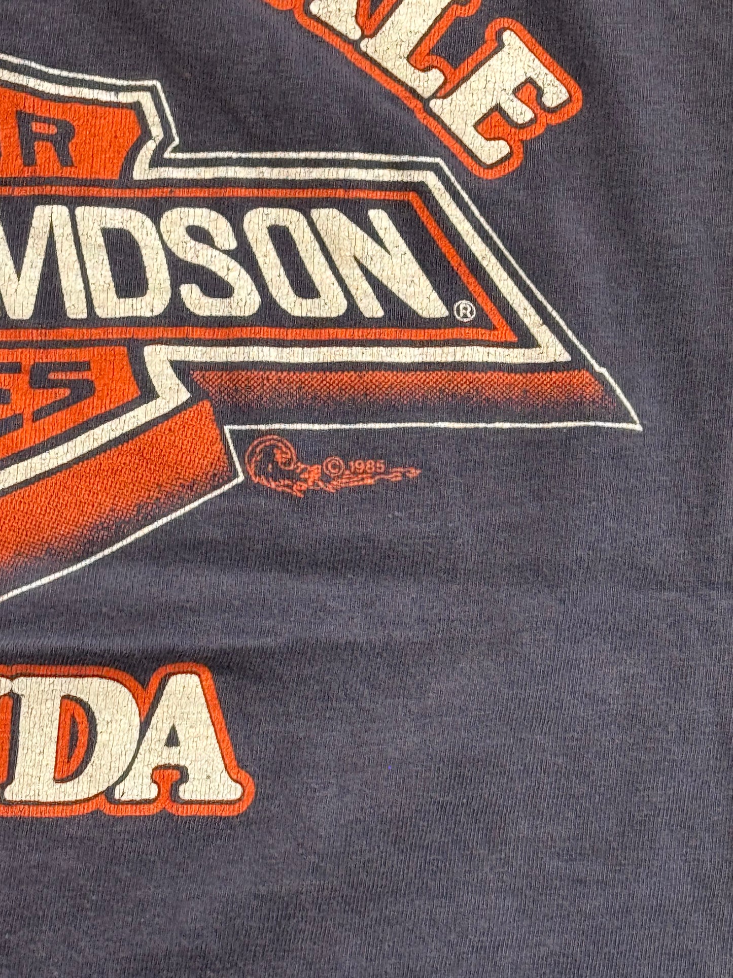 1987 HARLEY-DAVIDSON FT. LADUERDALE FLORIDA CUT-OFF TEE (HANES BEEFY TAG)