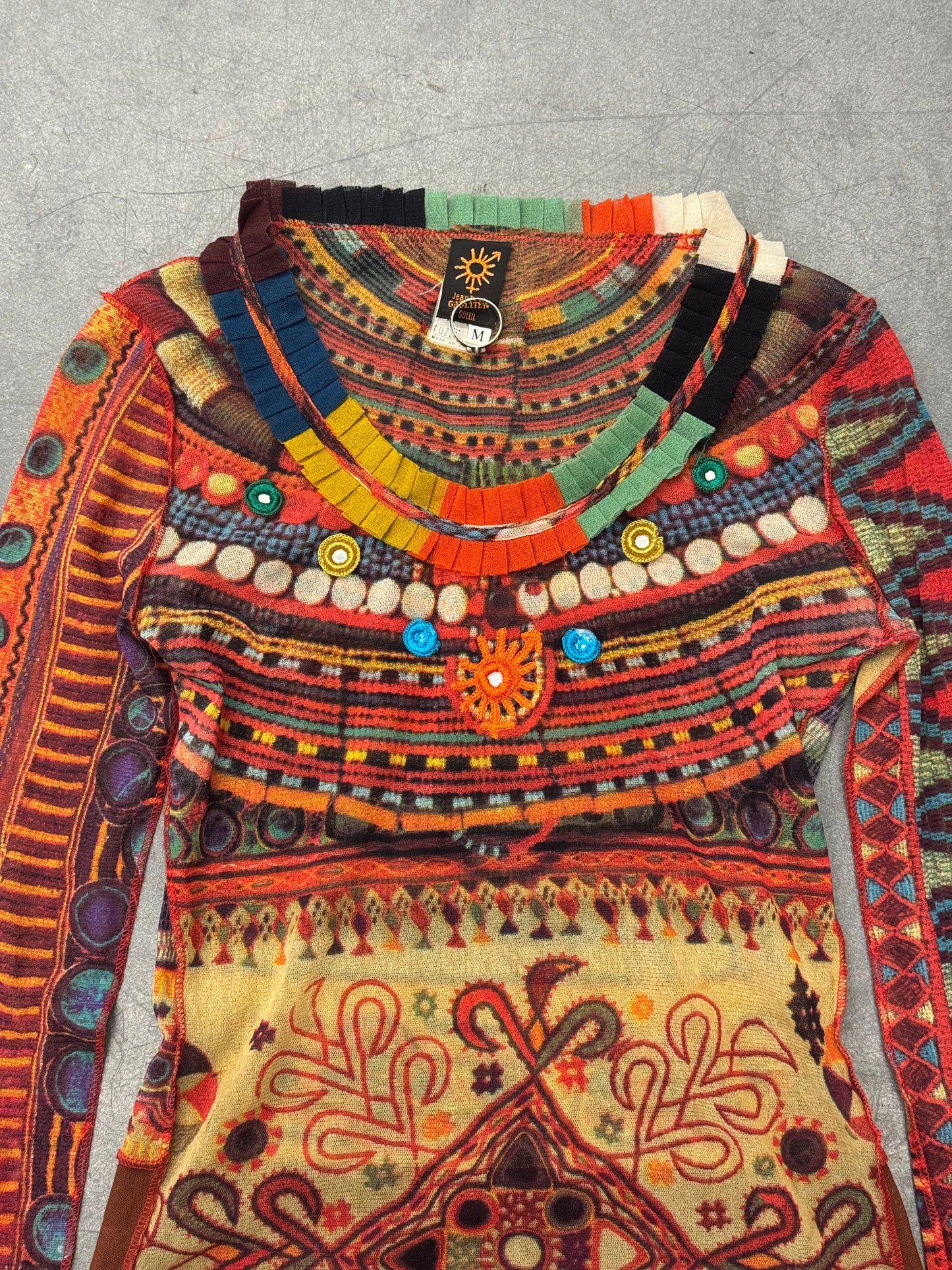SS94 JEAN PAUL GAULTIER 'LES' TATOUAGES' MESH EMBELLISHED TOP