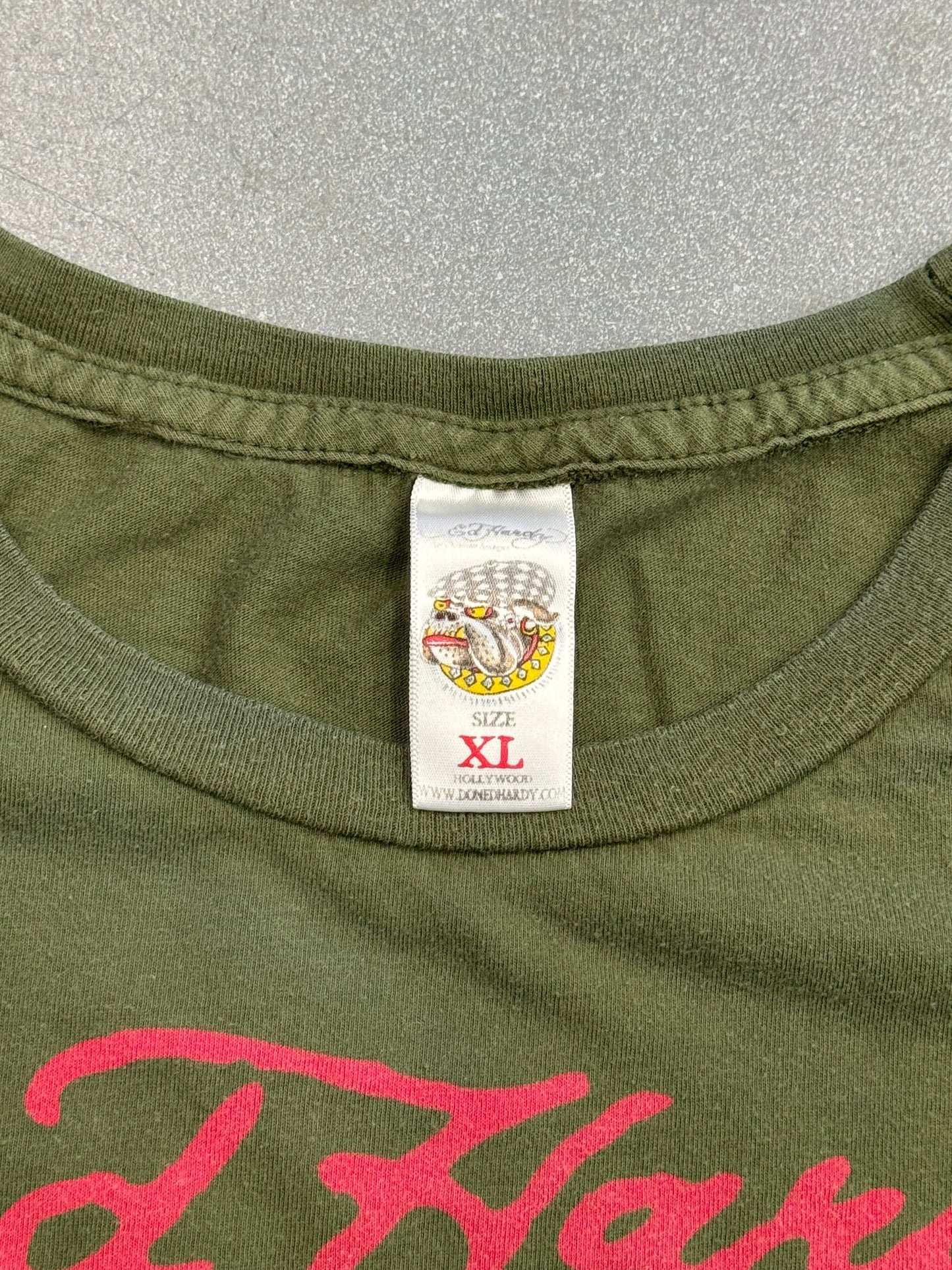 Y2K ED HARDY RHINESTONE "DEATH OR GLORY" TEE