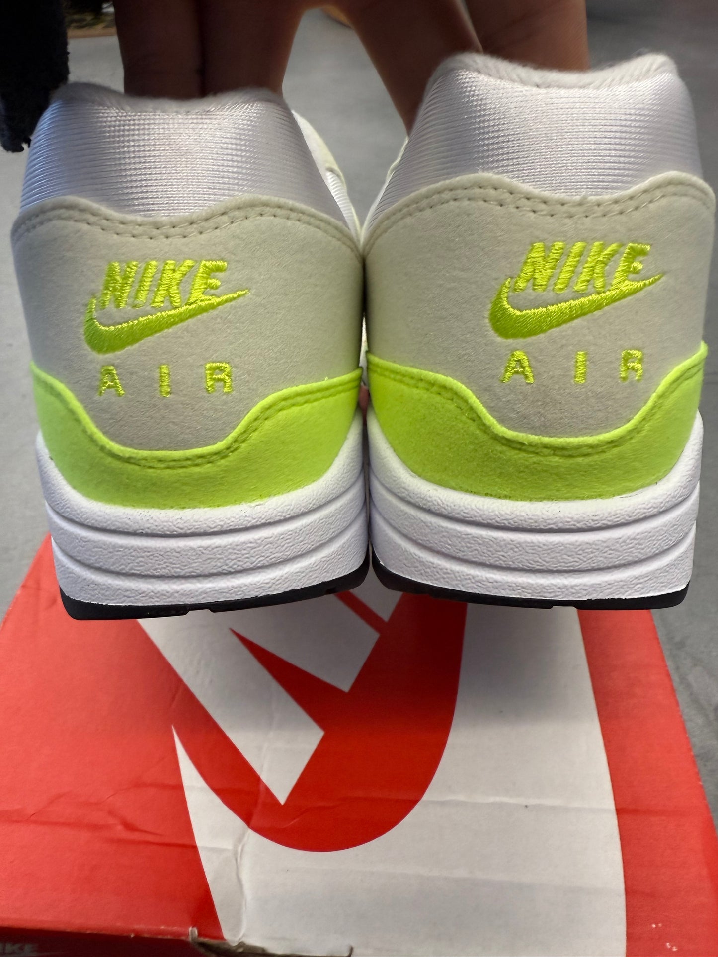 2023 SIZE 11 WOMENS NIKE AIR MAX 1 '87 - VOLT SUEDE (NEW WITH BOX)