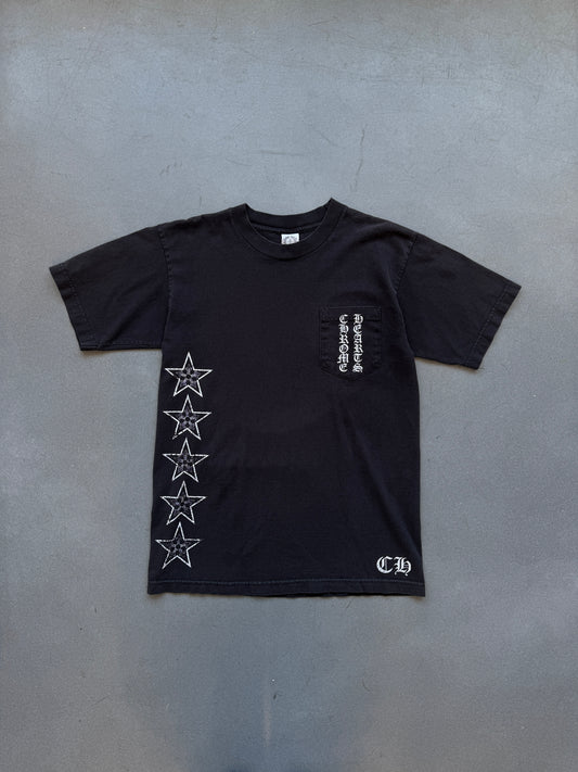 VINTAGE CHROME HEARTS T BAR LOGO STARS POCKET TEE