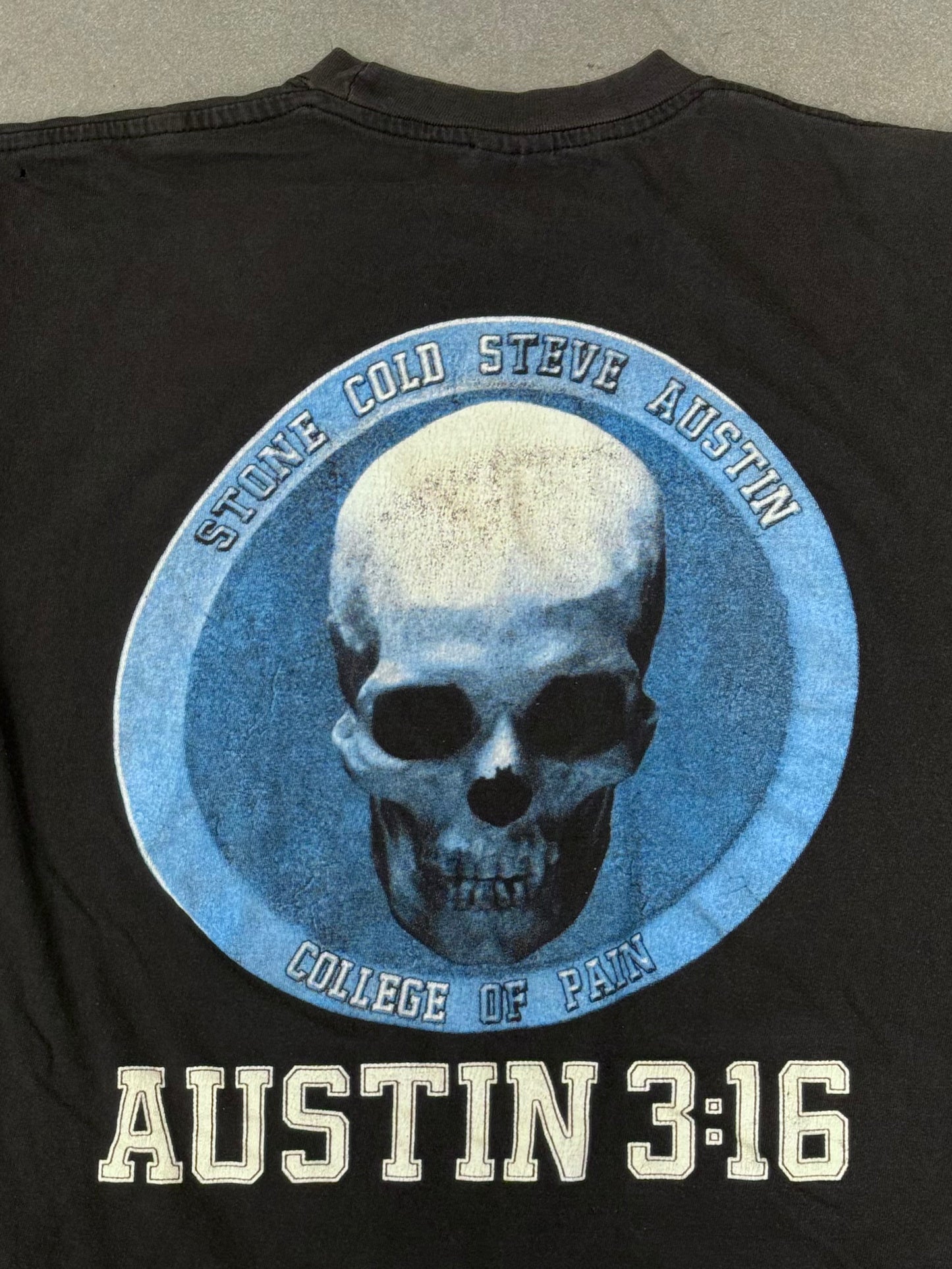90S STONE COLD STEVE AUSTIN "COLLEGE OF PAIN" AUSTIN 3:16 TEE (ALL SPORT TAG)