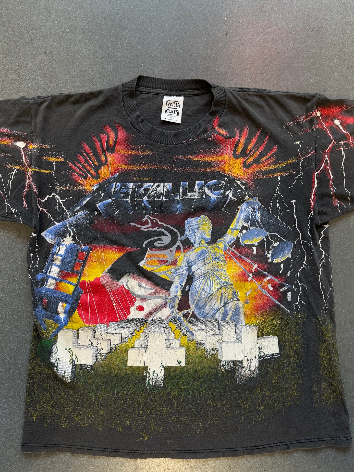 1991 METALLICA MASTER OF PUPPETS AOP TEE (WILD OATS TAG)