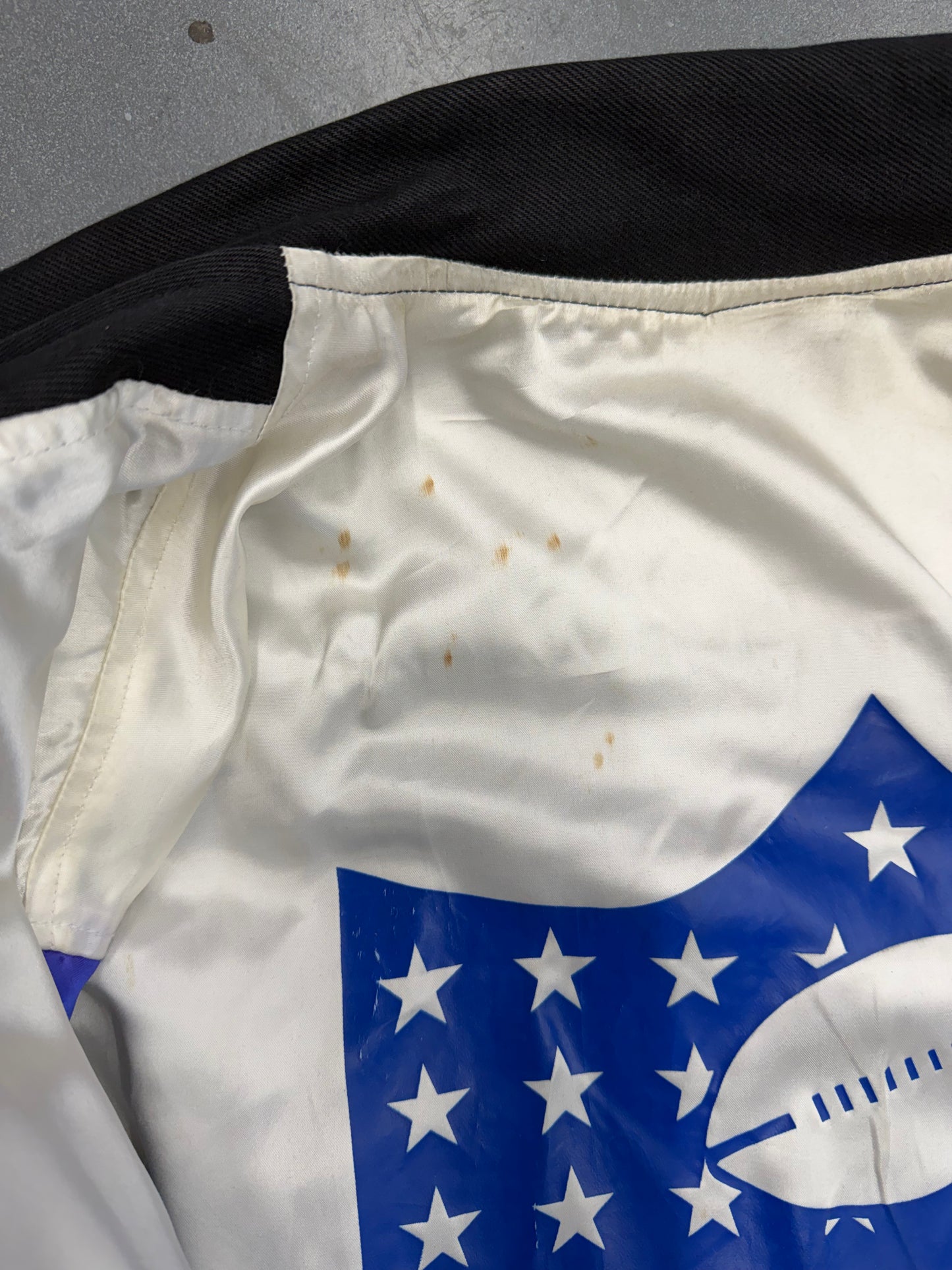 90S JEFF HAMILTON MIAMI DOLPHINS STARS LEATHER VARSITY JACKET