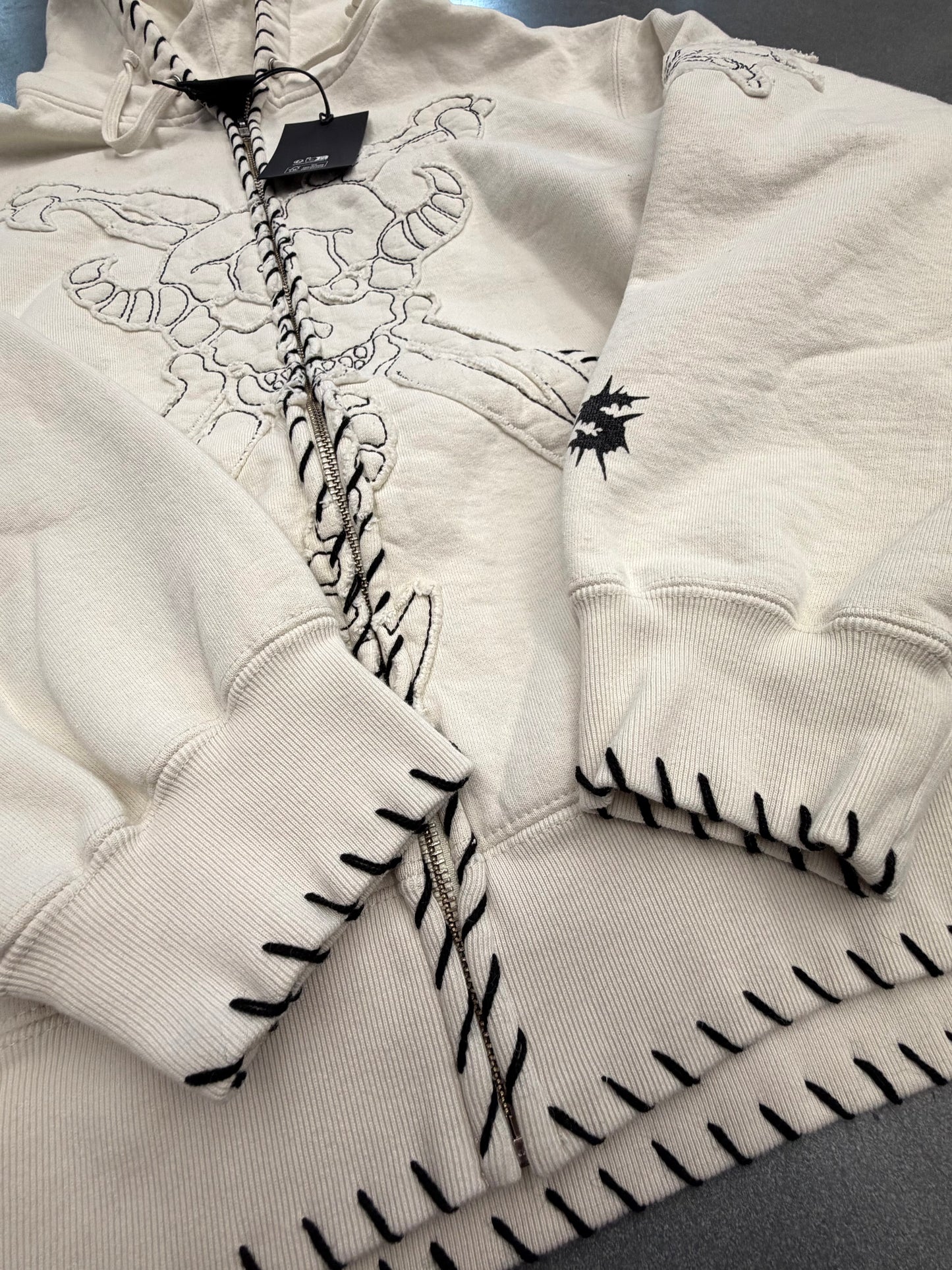 FW25 SUPREME X Y'S BY YOHJI YAMAMOTO ZIP UP HOODED SWEATSHIRT - WHITE (M)