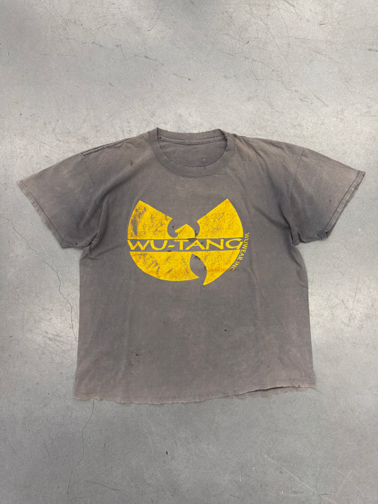 90S WU-TANG WUWEAR INC. BIG LOGO DISTRESSED AND FADED TEE (PULLED TAG)