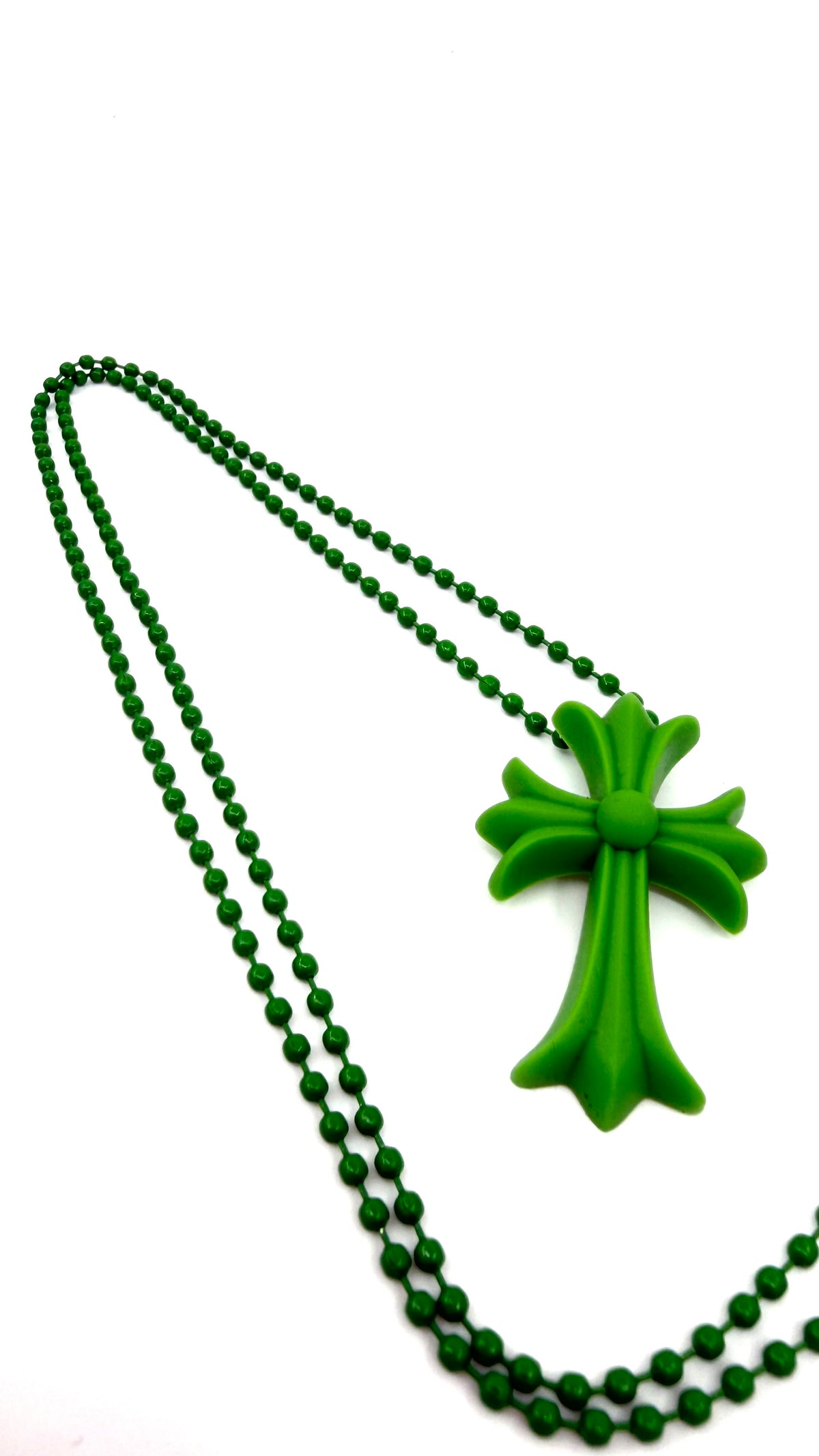CHROME HEARTS SILICONE CROSS NECKLACE - GREEN