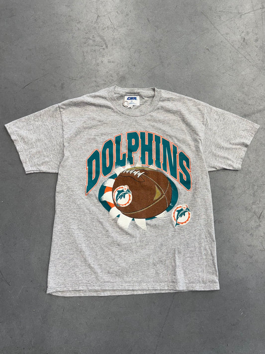 1996 MIAMI DOLPHINS LOGO FOOTBALL TEE (CSA TAG)