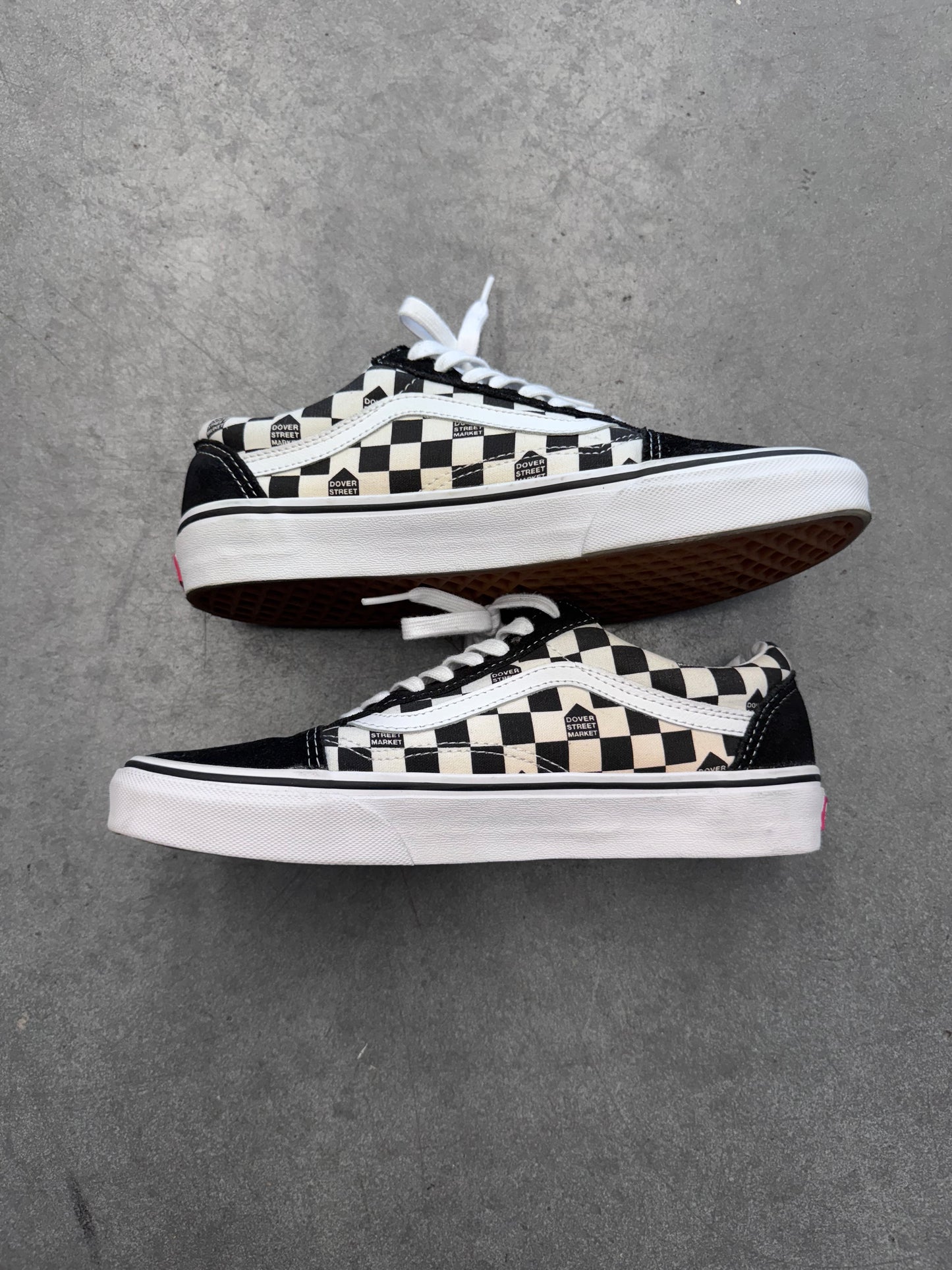 SIZE 8 VANS OLD SKOOL DSM CHECK DOVER STREET MARKET (PRE-OWNED NO NOX)