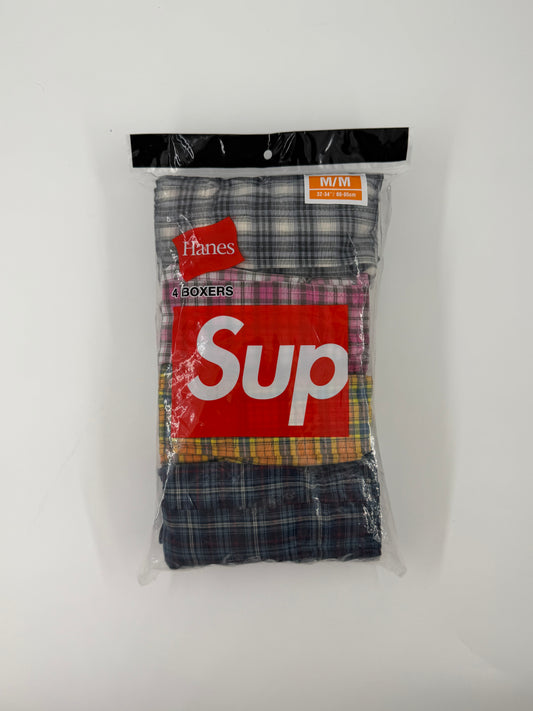 FW26 SUPREME HANES PLAID BOXERS (4 PACK)