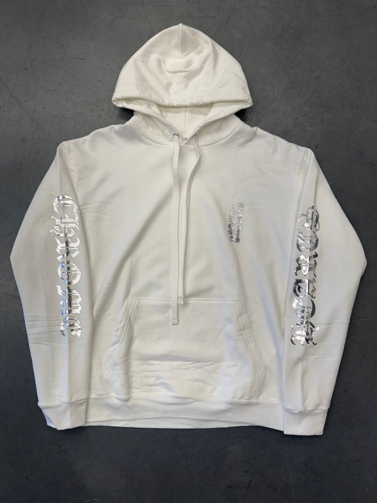 CHROME HEARTS ONLINE EXCLUSIVE PULLOVER HOODIE - WHITE/SILVER FOIL