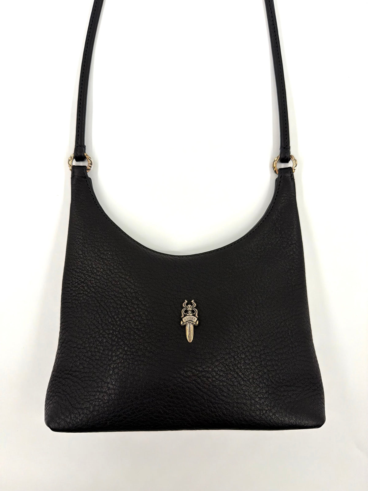 CHROME HEARTS 'VIV' BLACK LEATHER PURSE BAG