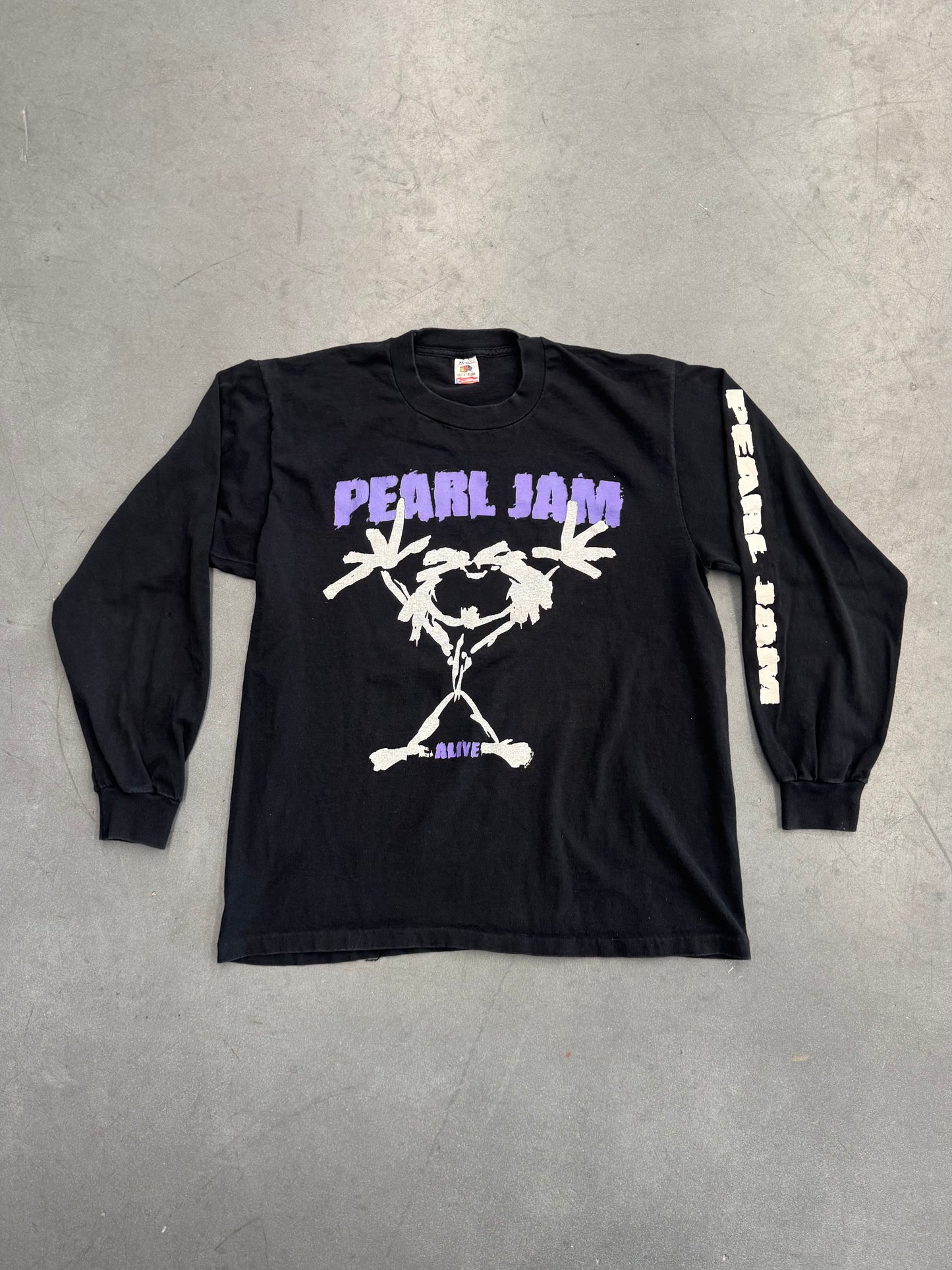 1993 PEARL JAM ALIVE PURPLE PRINT LS TEE (FOTL TAG)