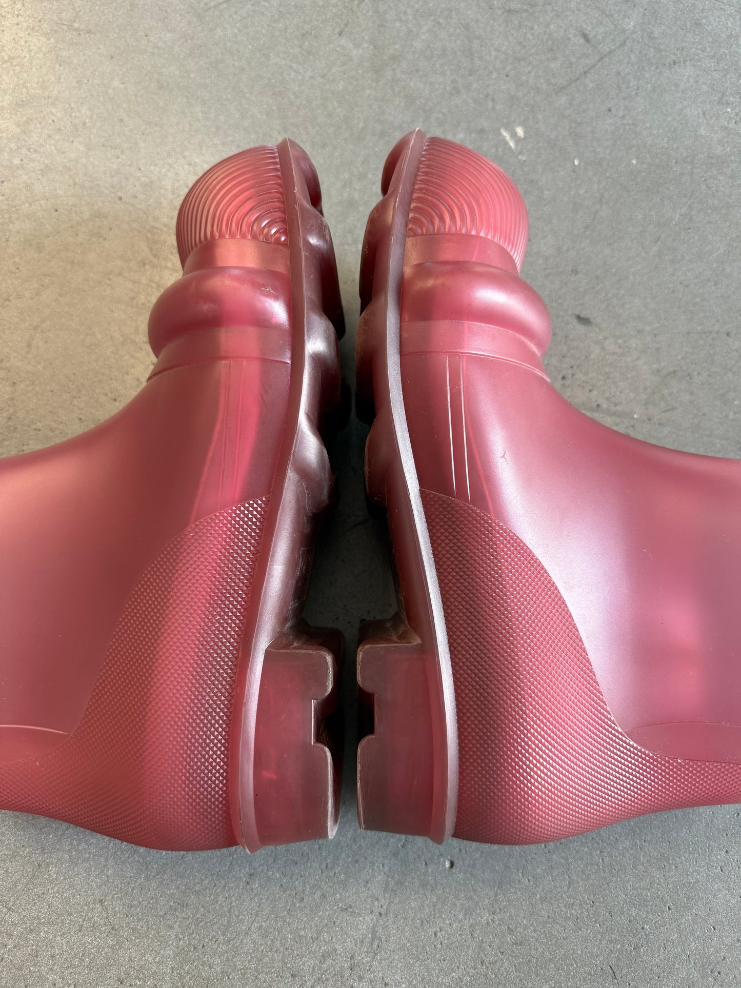 LOEWE SIZE 43 MEN'S MOLDED TRANSPARENT RUBBER BOOT